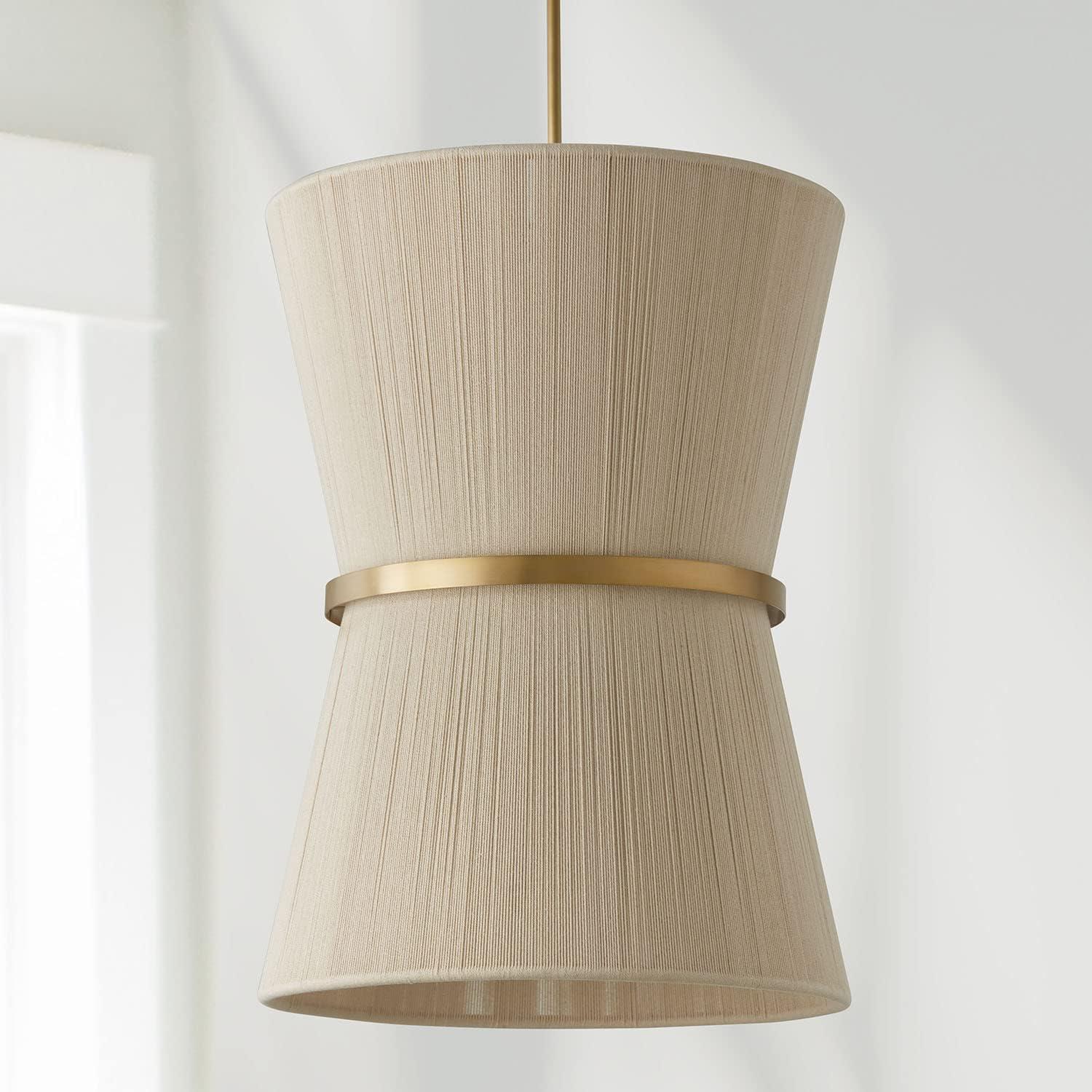 6 Light Foyer-Bleached Natural Rope/Patinaed Brass Finish Capital Lighting 541261Np