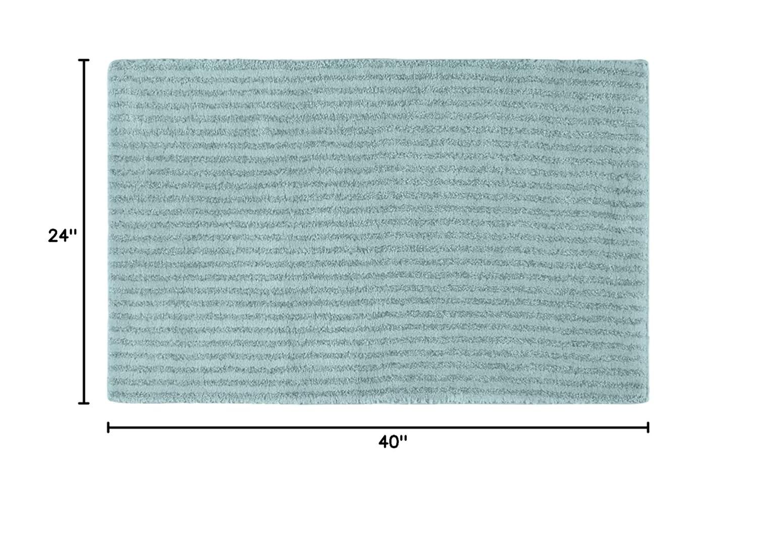 24"x40" Sheridan Plush Washable Nylon Bath Rug Sea foam - Garland