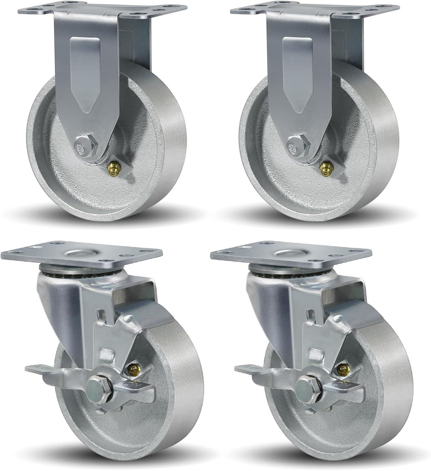 4-Inch Semi Steel Cast Iron Swivel Casters with Zinc Finish