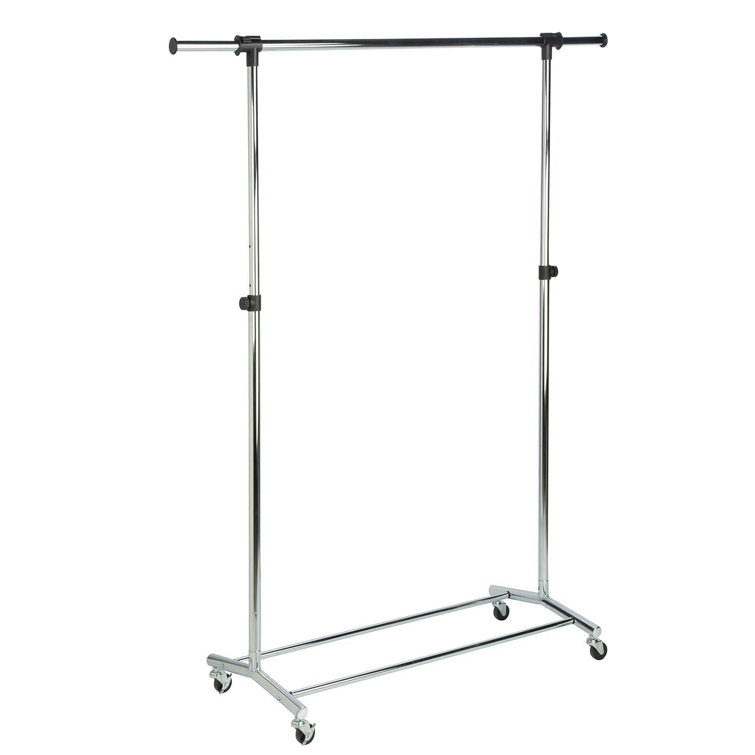 Honey-Can-Do Chrome Garment Rack: Steel Frame Wardrobe & Hanger Rack, Closet Storage, 70.5" Height, 30 lb Capacity