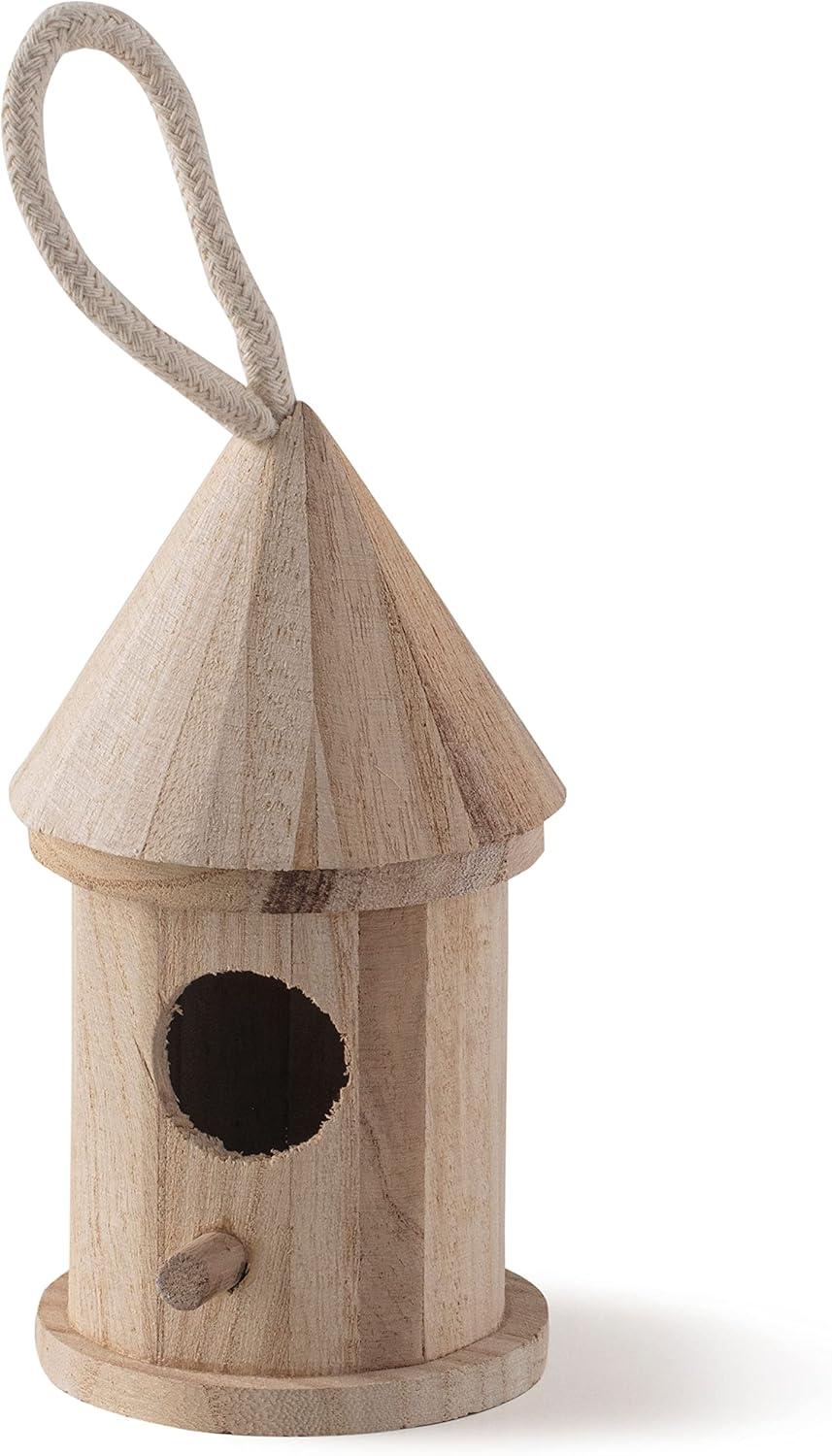 5" Wooden Hut Birdhouse by Make Market - Unfinished Birdhouse Made of 100% Wood, Outdoor Nesting Boxes - Bulk 12 Pack