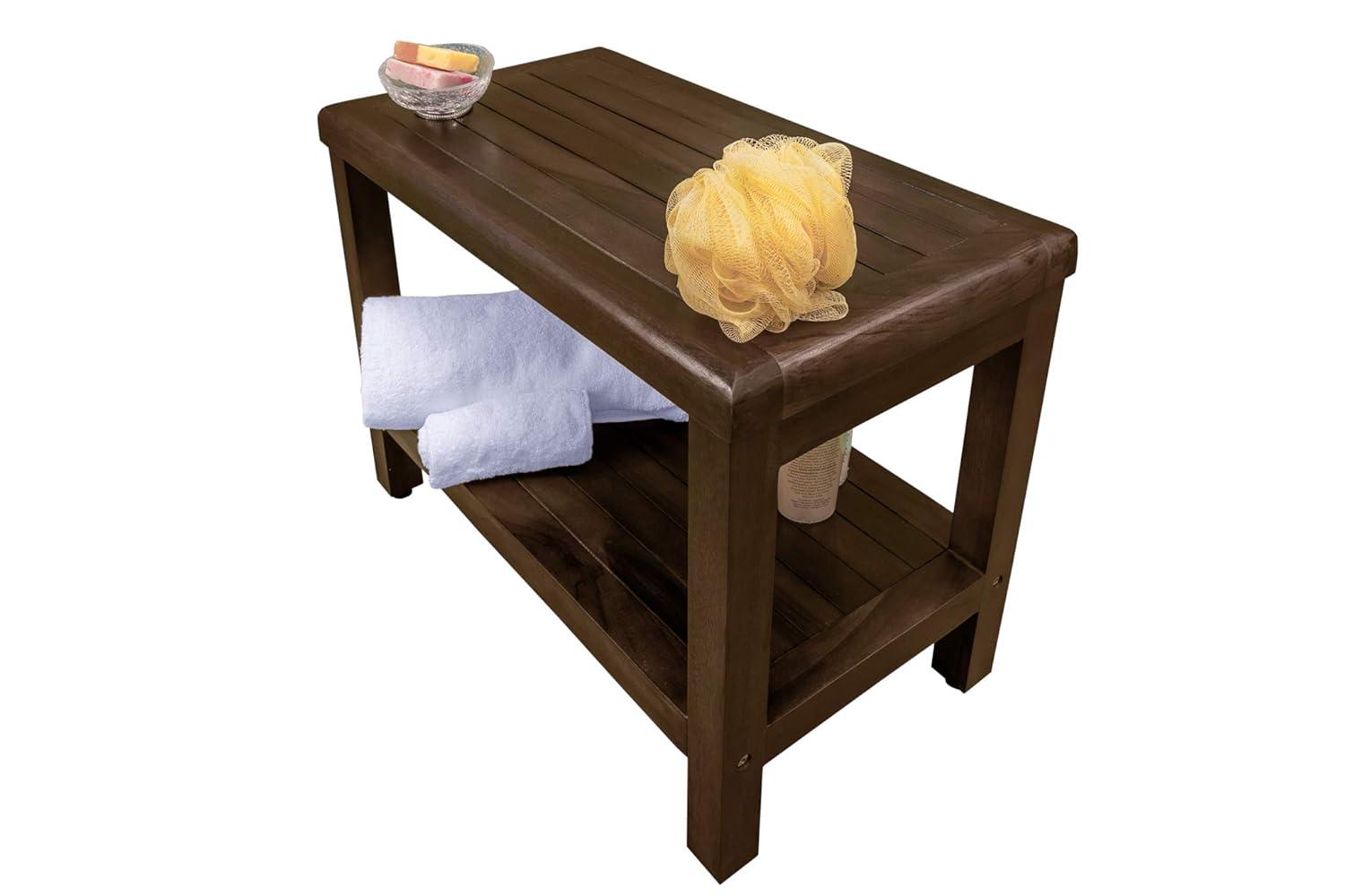 Decoteak Eleganto, Teak Shower Bench, Teak Wood Shower Bench, Teak Shower Bench, Teak Shower Stool