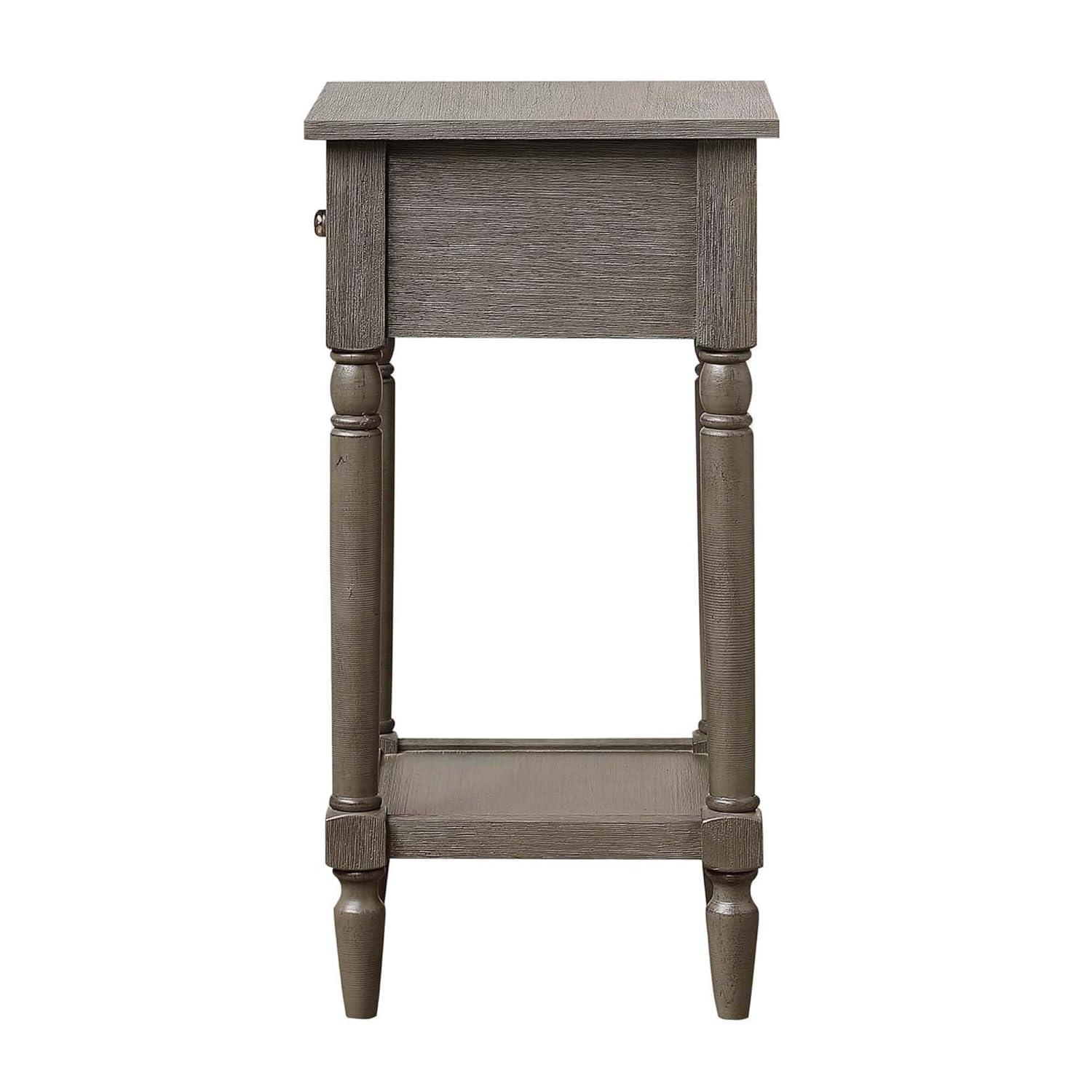 Convenience Concepts French Country Khloe 1 Drawer Accent Table with Shelf, Wirebrush Dark Gray