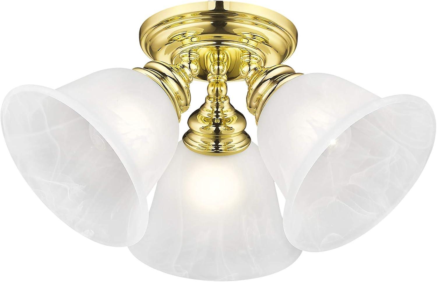 Livex Lighting Essex Ceiling Mount in Polished Brass