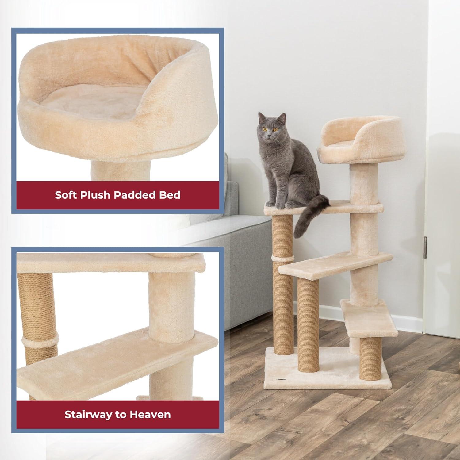 TRIXIE Tulia Senior 40.2" Cat Tower, 4-Level Cat Tree, Sisal Scratching Posts, Plush Platforms, Top Platform Bed & Reviews | Wayfair