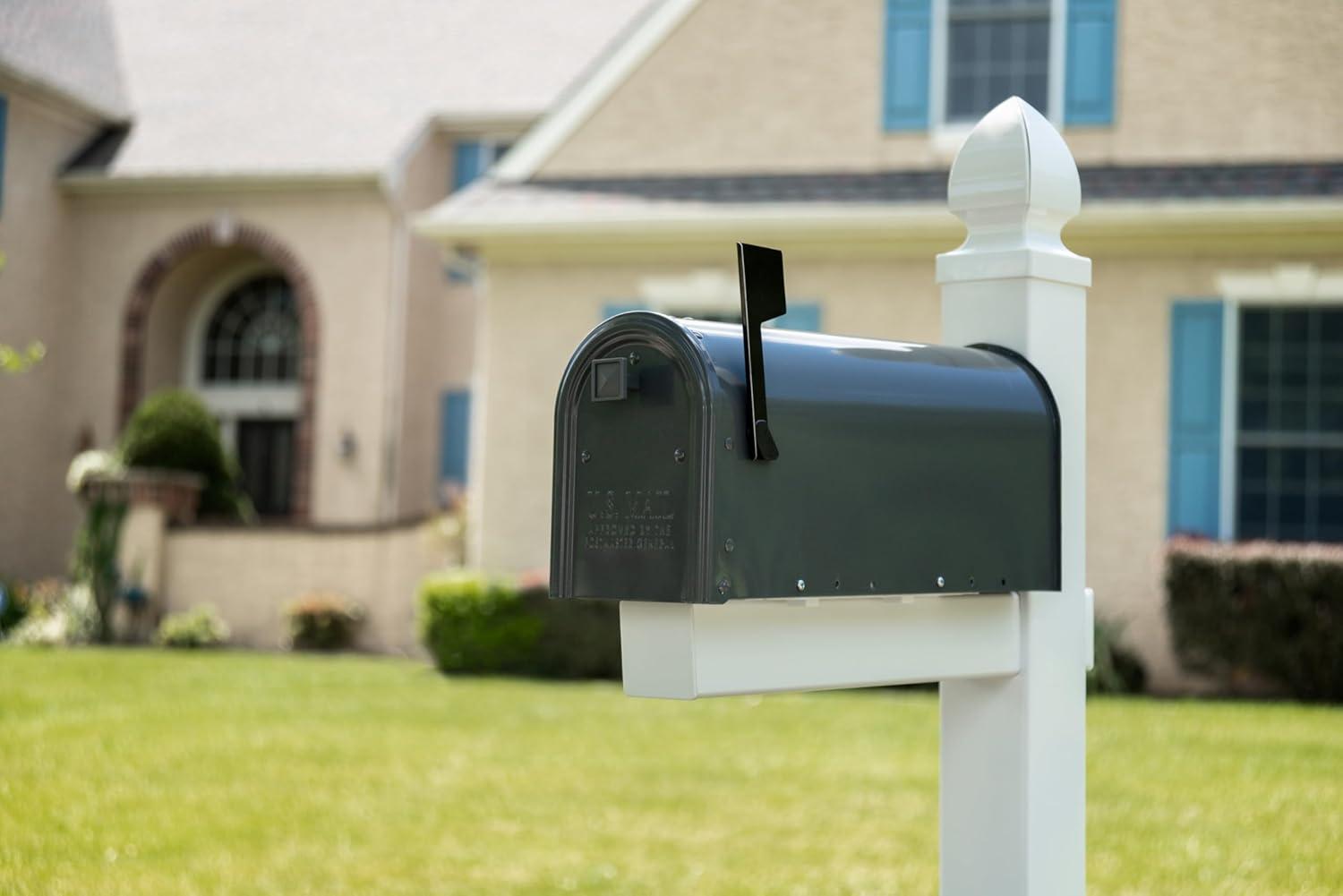 Gibraltar Mailboxes Whitley 57 in. White PVC Mailbox Post