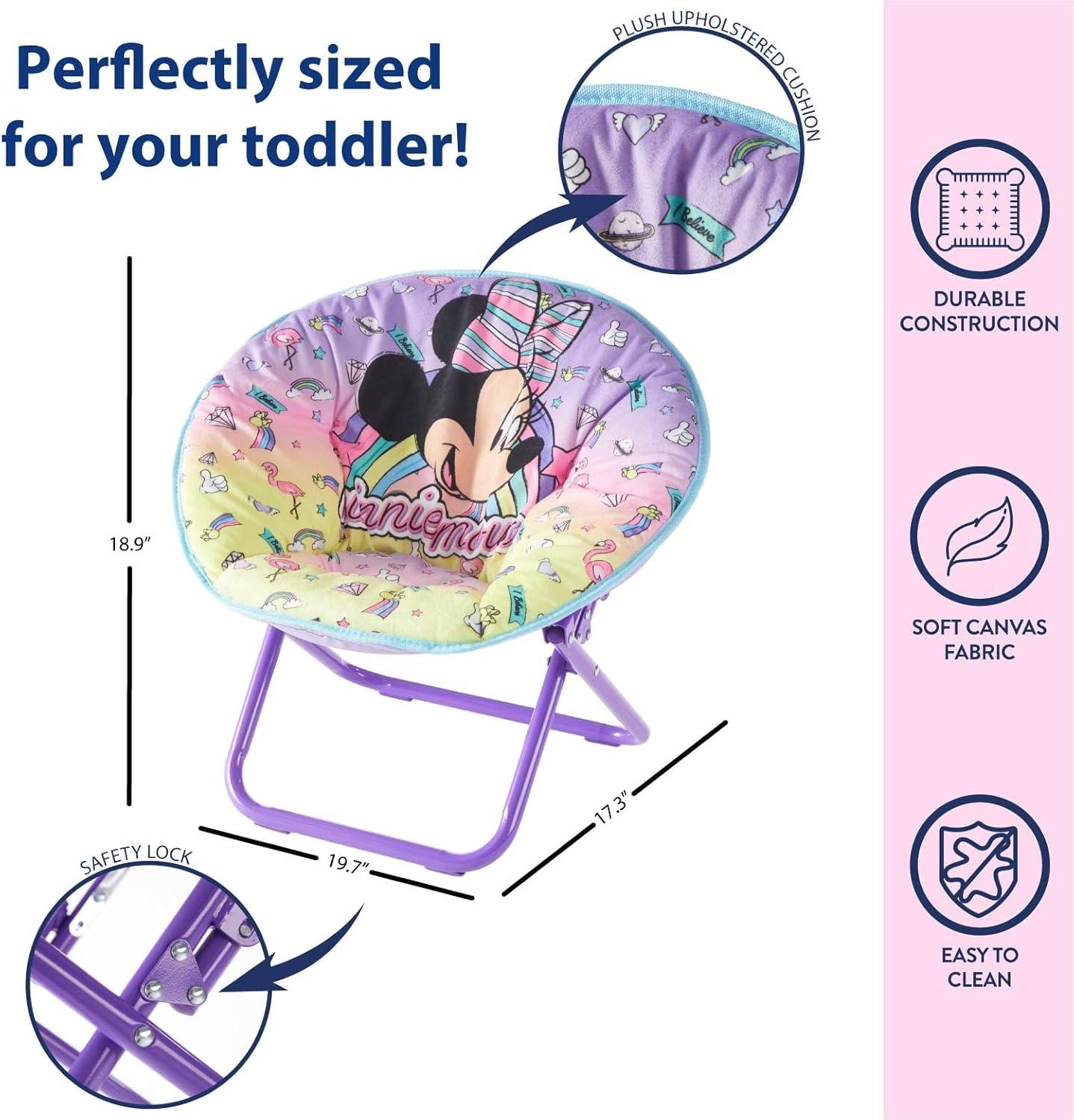 Disney Minnie Mouse 19" Toddler Saucer Chair, Pink (Set of 1)
