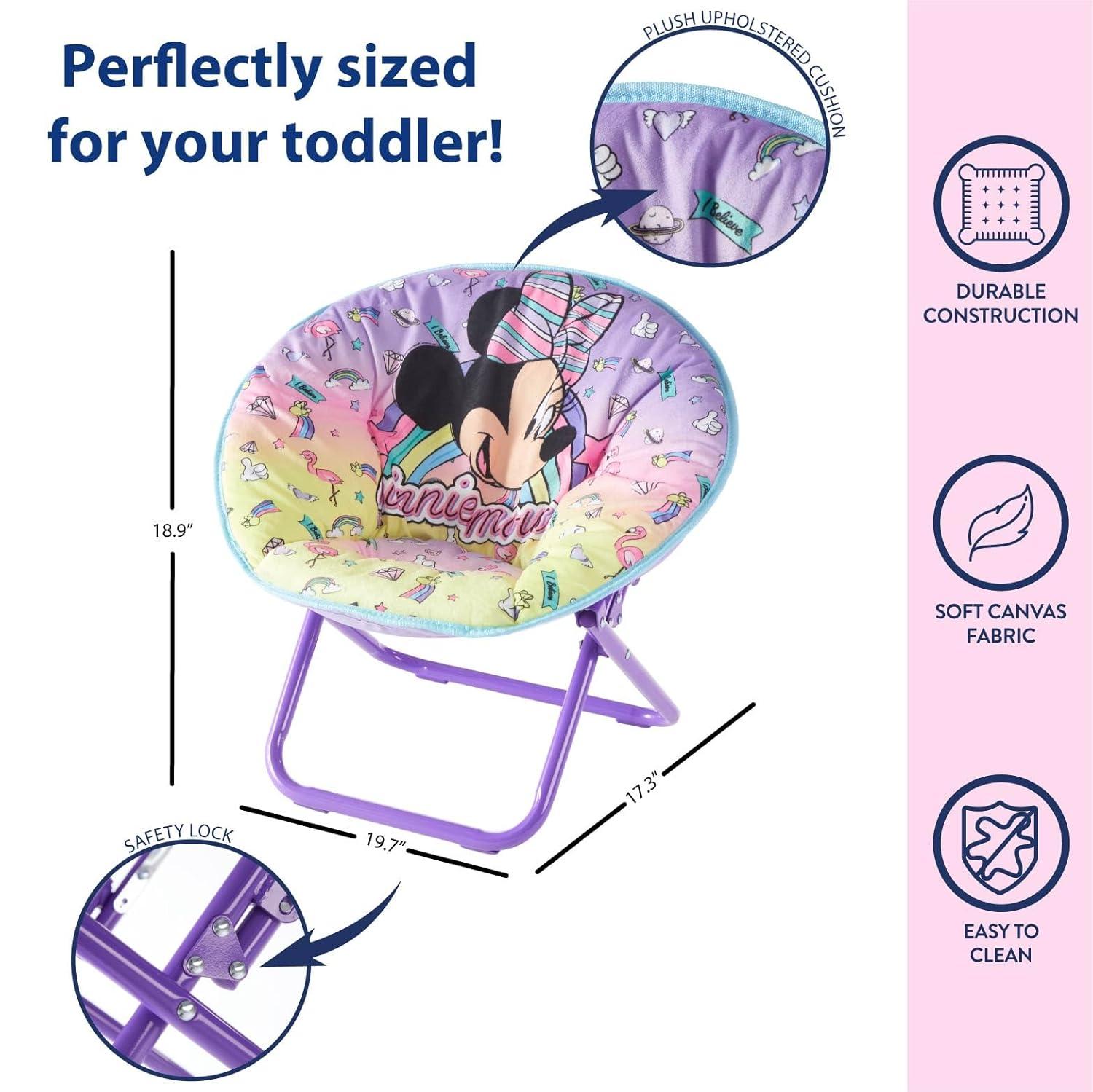Disney Minnie Mouse 19" Toddler Saucer Chair, Pink (Set of 1)
