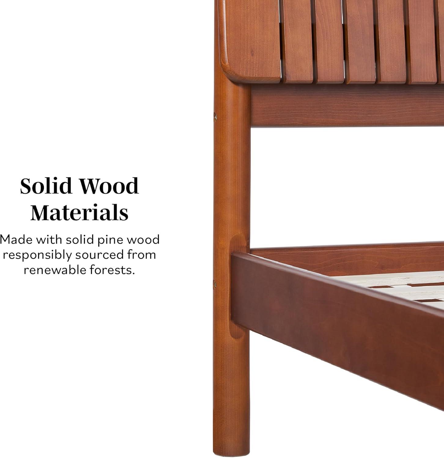 Walker Edison Transitional Solid Wood Platform King Bed - Brown