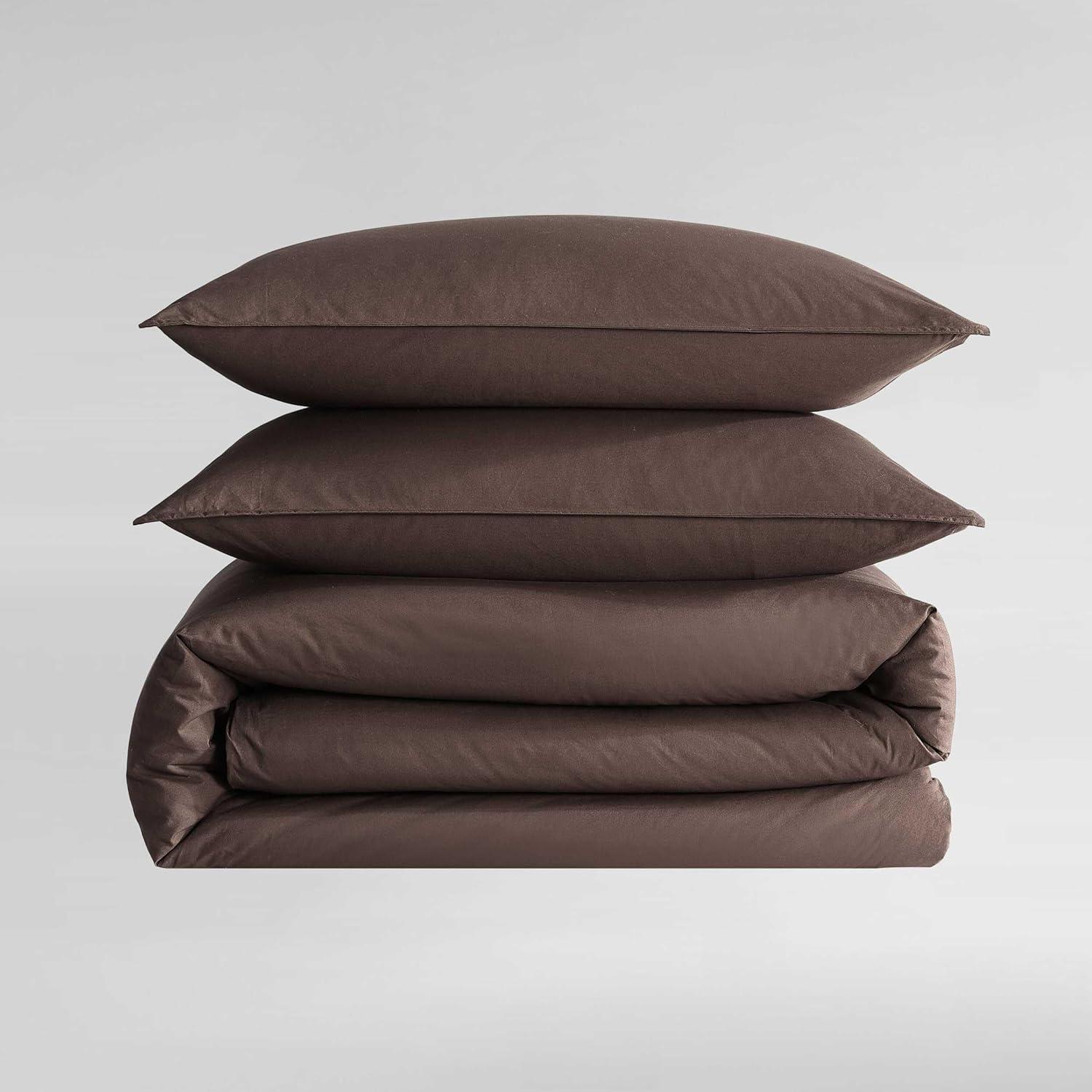 Calvin Klein Washed Percale Cotton Solid Comforter Set