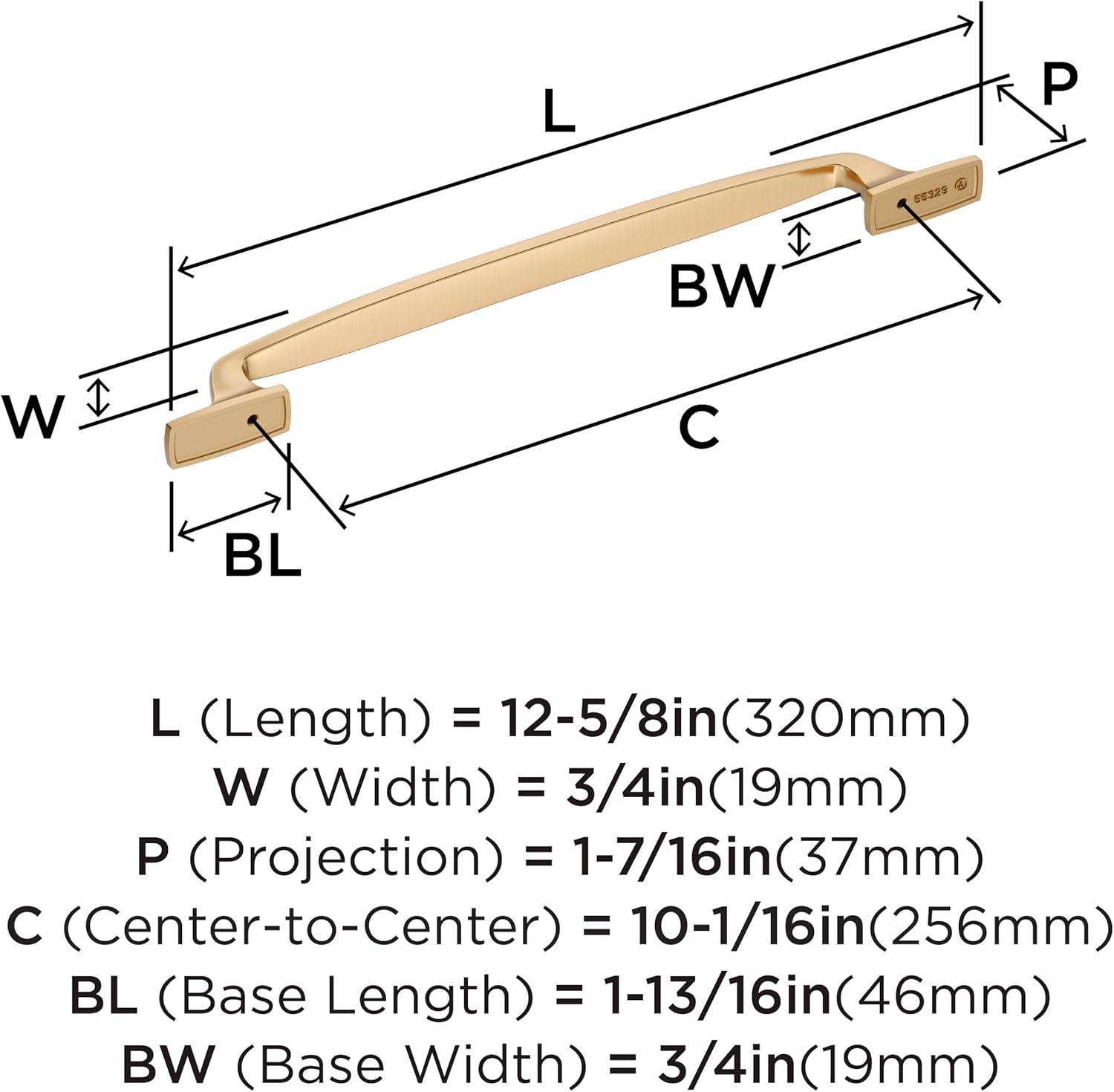 Amerock Highland Ridge 10-1/16 inch (256mm) Center-to-Center Champagne Bronze Cabinet Pull