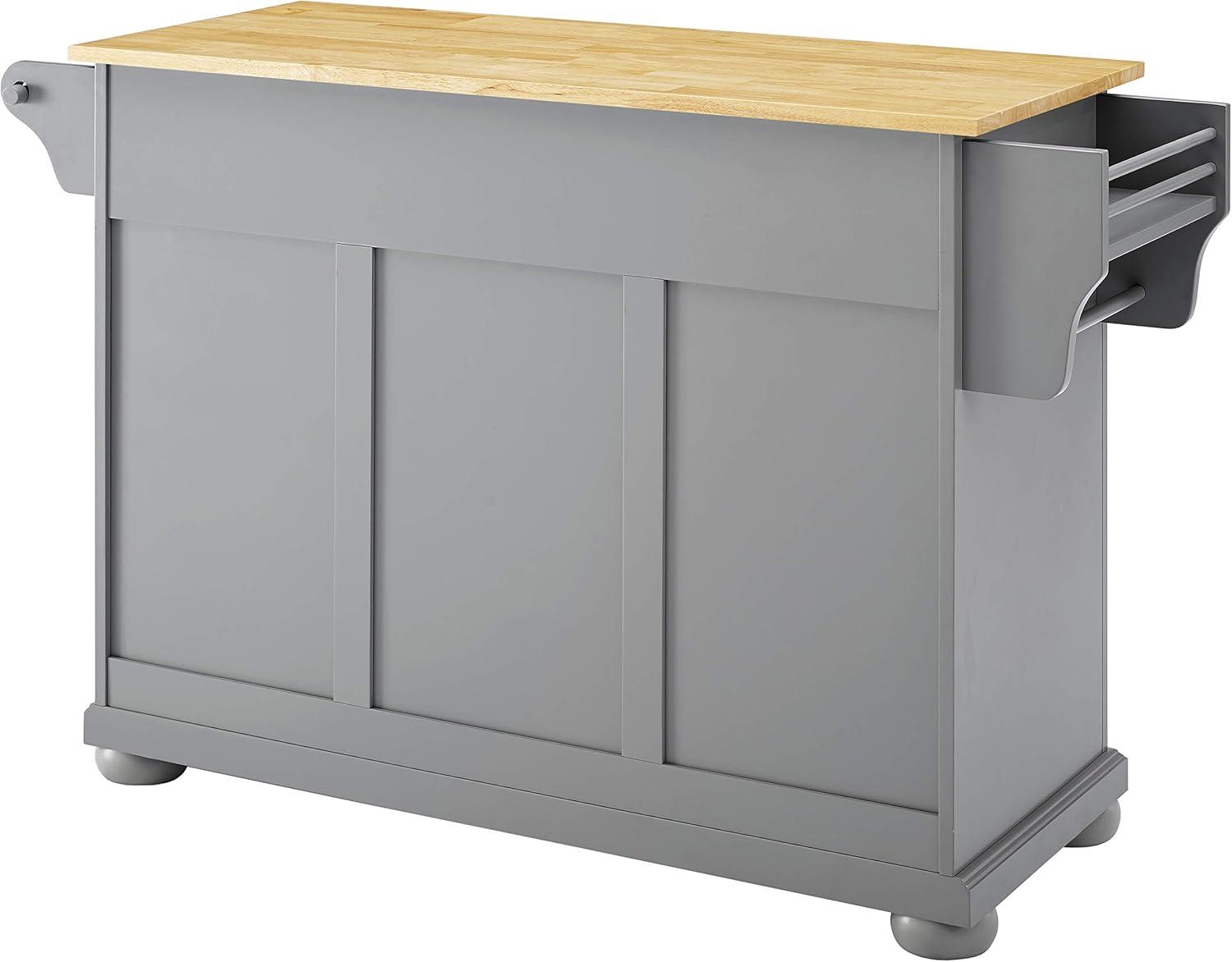 Alexandria Kitchen Island with Wood Top Vintage Gray/Natural - Crosley