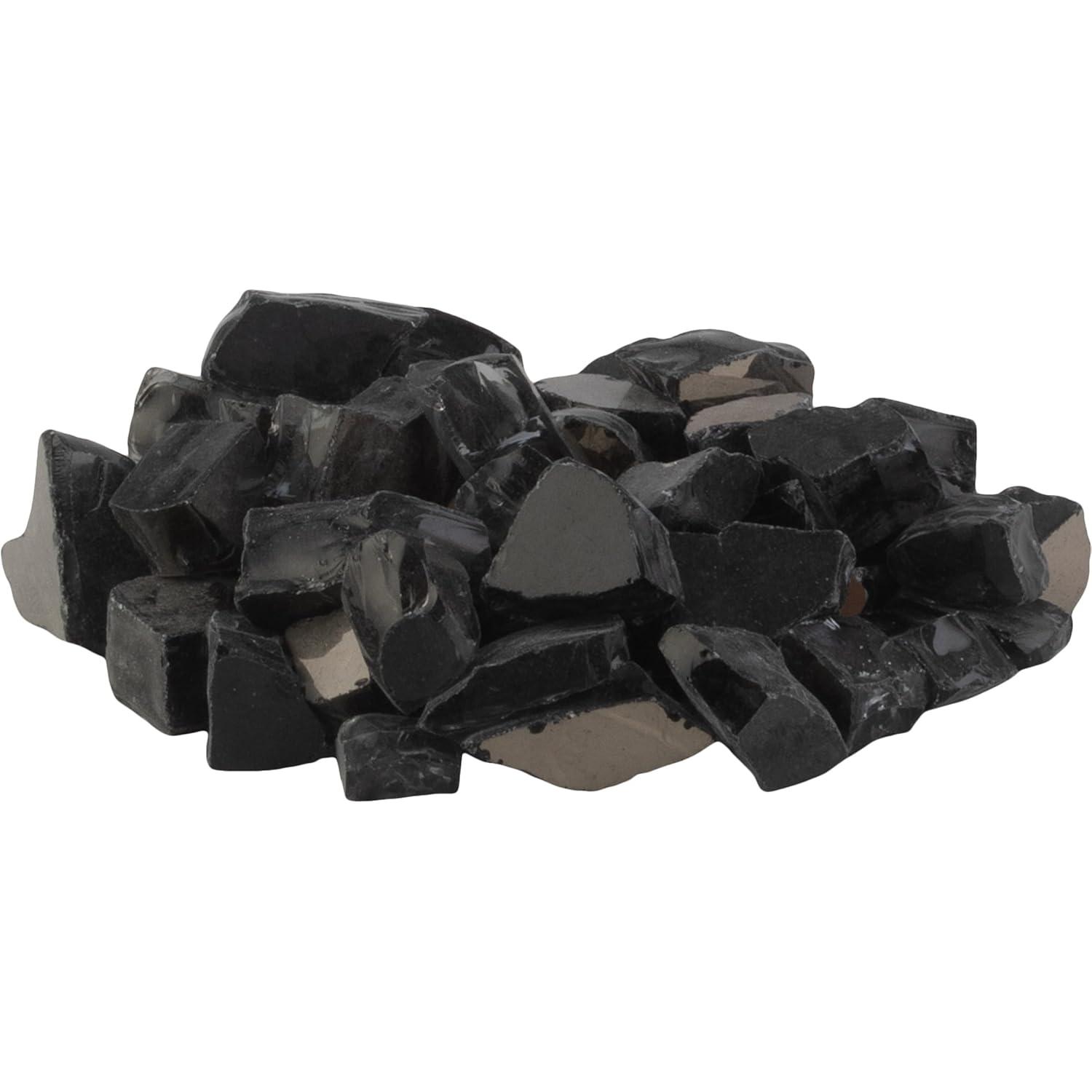 Pure Garden 10lbs Fire Pit Glass - 1/2-Inch Crushed Glass Rocks for Fireplaces, Landscape, Aquariums, or Vases