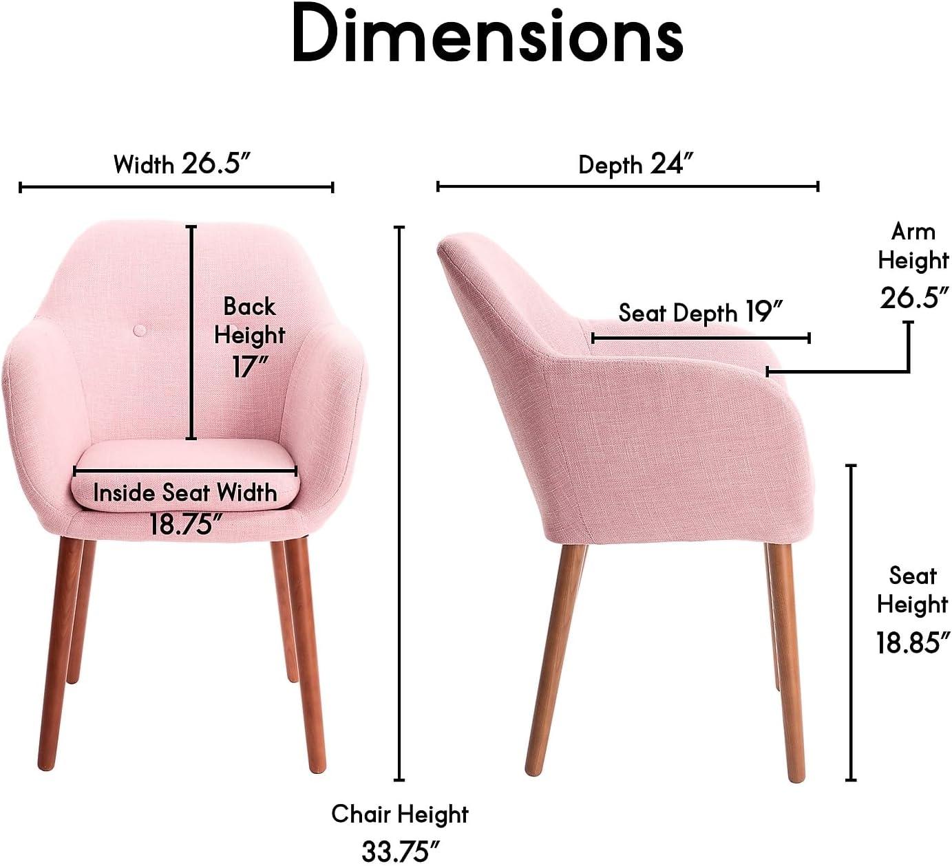 Elle Decor Adore Decor Roux Mid-Century Accent Chair for Home Office or Living Room