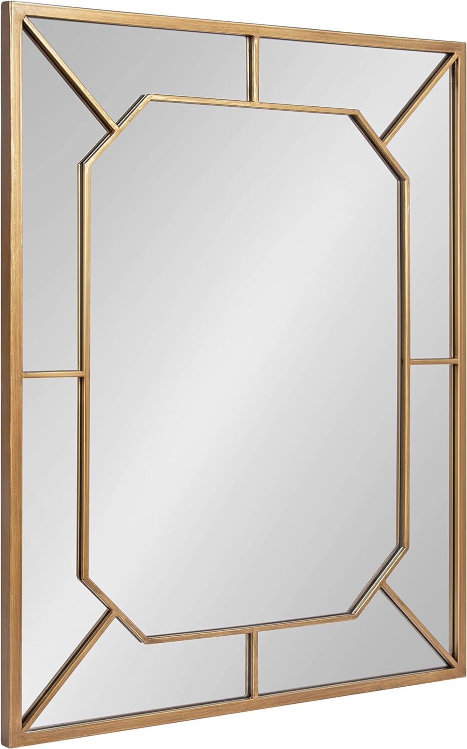 Ardithe Gold Geometric 24x30 Rectangular Vanity Mirror