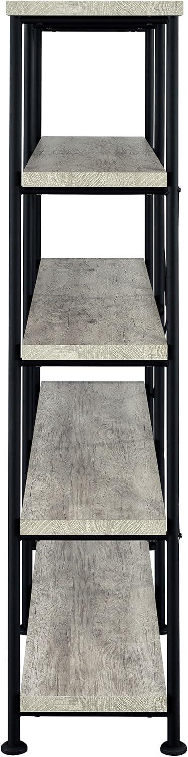 63" Analiese Double Bookcase with 4 Open Shelves in Gray Driftwood - Coaster