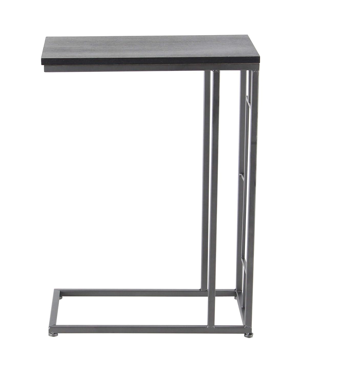 Contemporary Iron and Wood Accent Table Dark Gray - Olivia & May