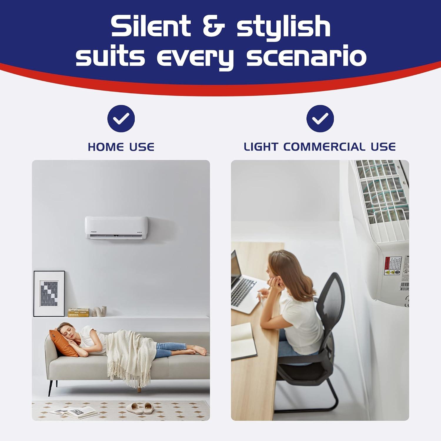 Pioneer White Wall Mount Ductless Mini Split Heat Pump System