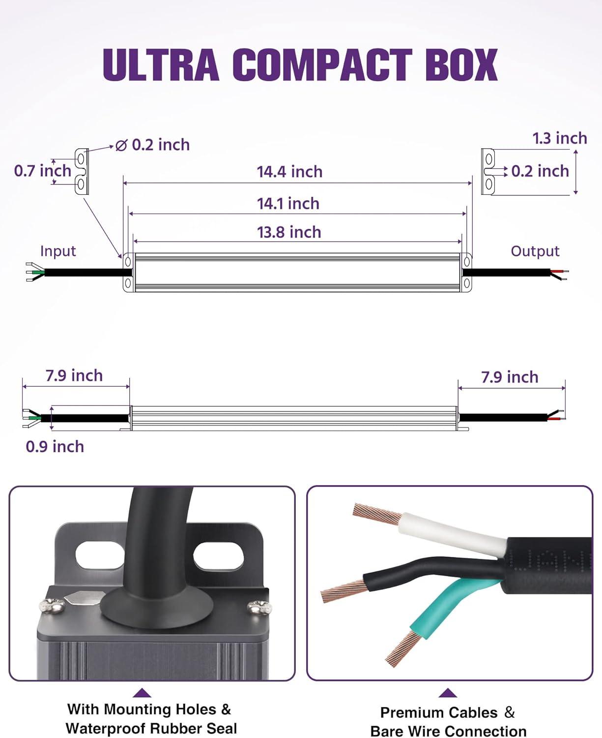 HitLights 100W Dimmable LED Driver Transformer, Power Supply 100~277V AC to 24V DC, 4.1A, Compatible with Forward/Reverse Phase, TRIAC, MLV, ELV Dimmers Such As Lutron, Leviton, Legrand, UL-Listed