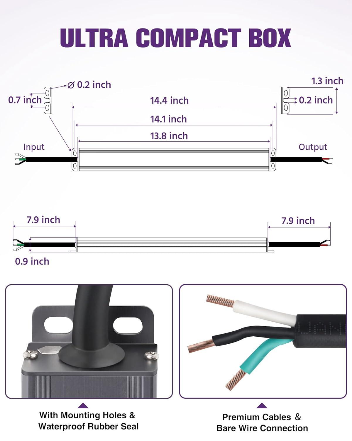 HitLights 100W Dimmable LED Driver Transformer, Power Supply 100~277V AC to 24V DC, 4.1A, Compatible with Forward/Reverse Phase, TRIAC, MLV, ELV Dimmers Such As Lutron, Leviton, Legrand, UL-Listed