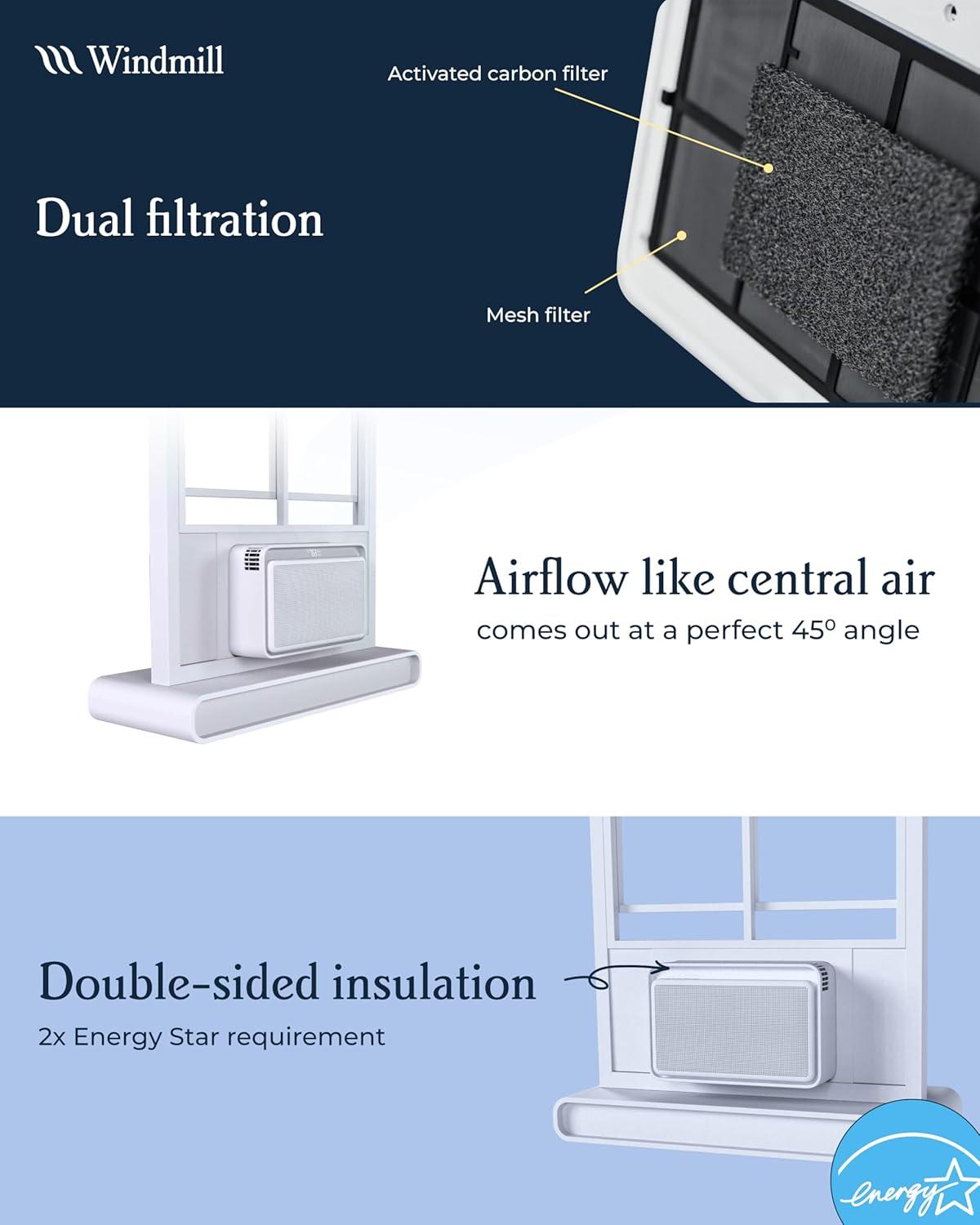 Windmill 8000 BTU Smart Wi-Fi Quiet Air Conditioner 350 Sq Ft