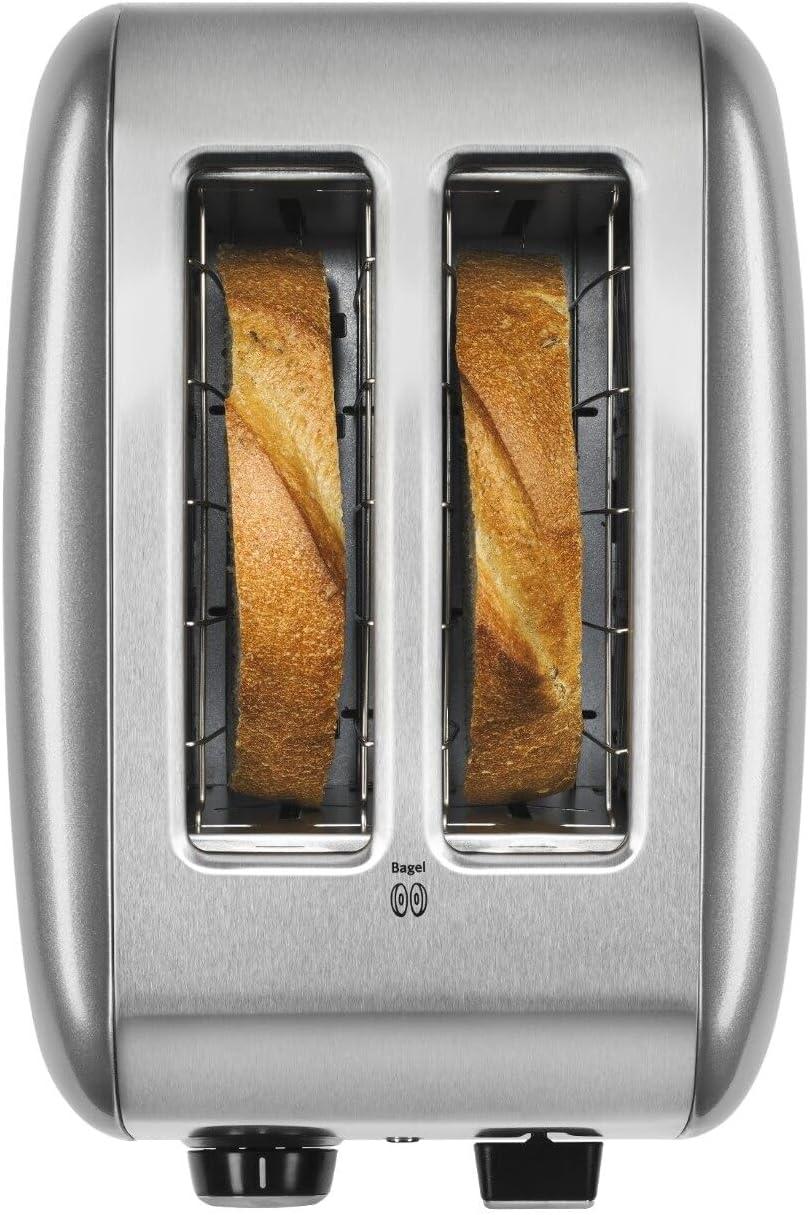 KitchenAid 2-Slice Toaster with Manual Lift Lever - KMT2115: Silver, Cool Touch, Bagel & Bread Toaster, Crumb Tray