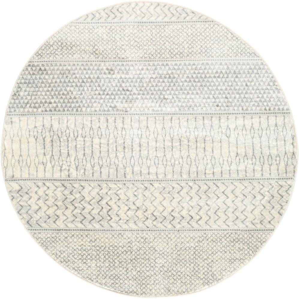 Livabliss Hana Modern Moroccan Area Rug,4'3" x 5'11",Silver Grey