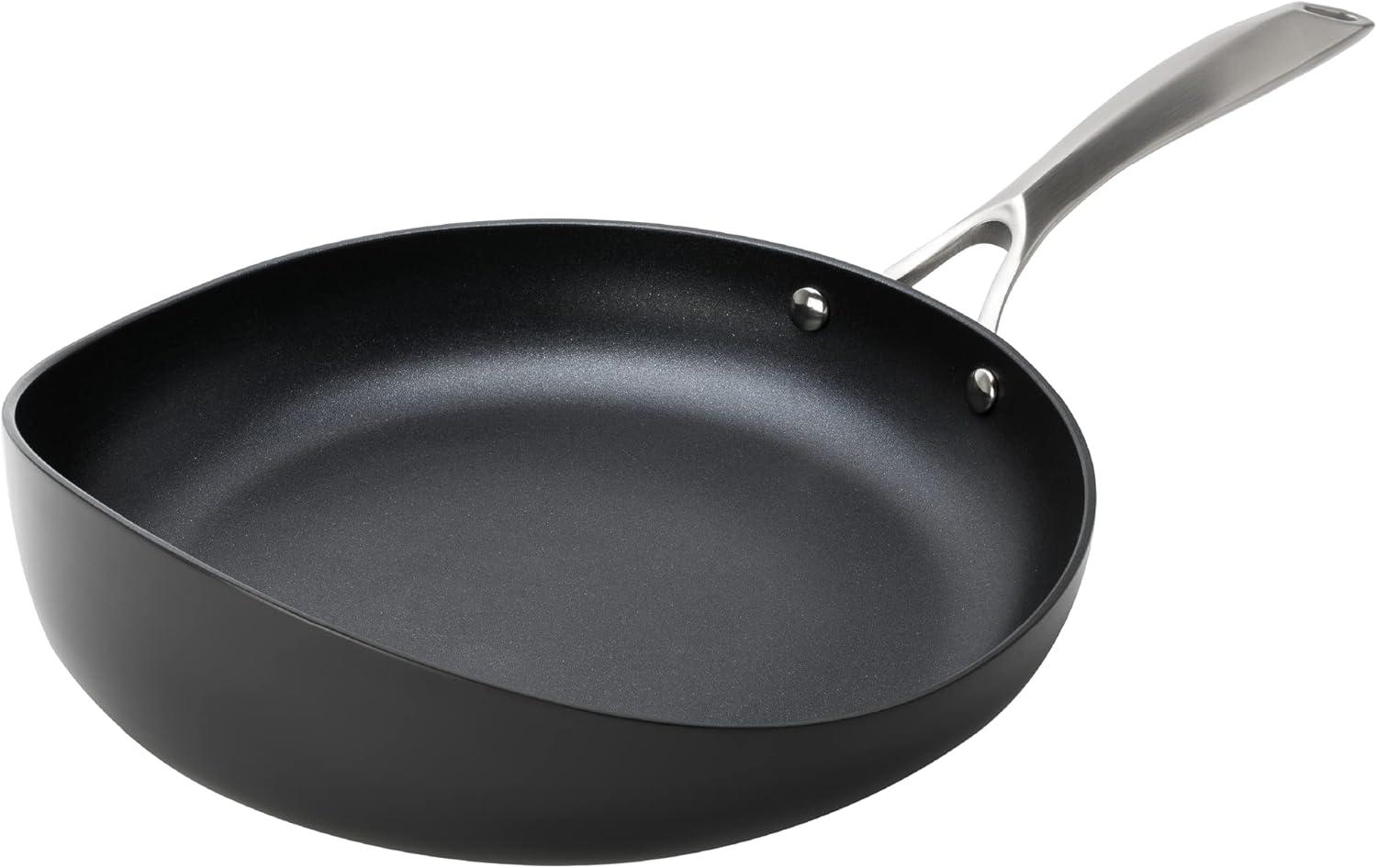 10-Inch Black Aluminum Non-Stick Frying Pan with Stainless Steel Handle