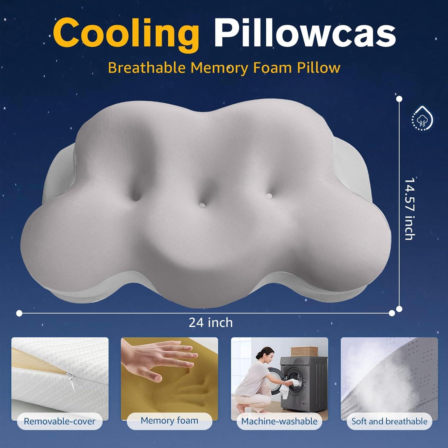 QUALITY FLOORING INC. Cervical Pillow, Pillow For Neck And Shoulder Pain Relief, Contour Pillow, Cervical Pillow, Pillow For Neck Pain Relief, Adult Side Sleeper Pillow, Ergonomic Pillow, Memory Foam Pillow