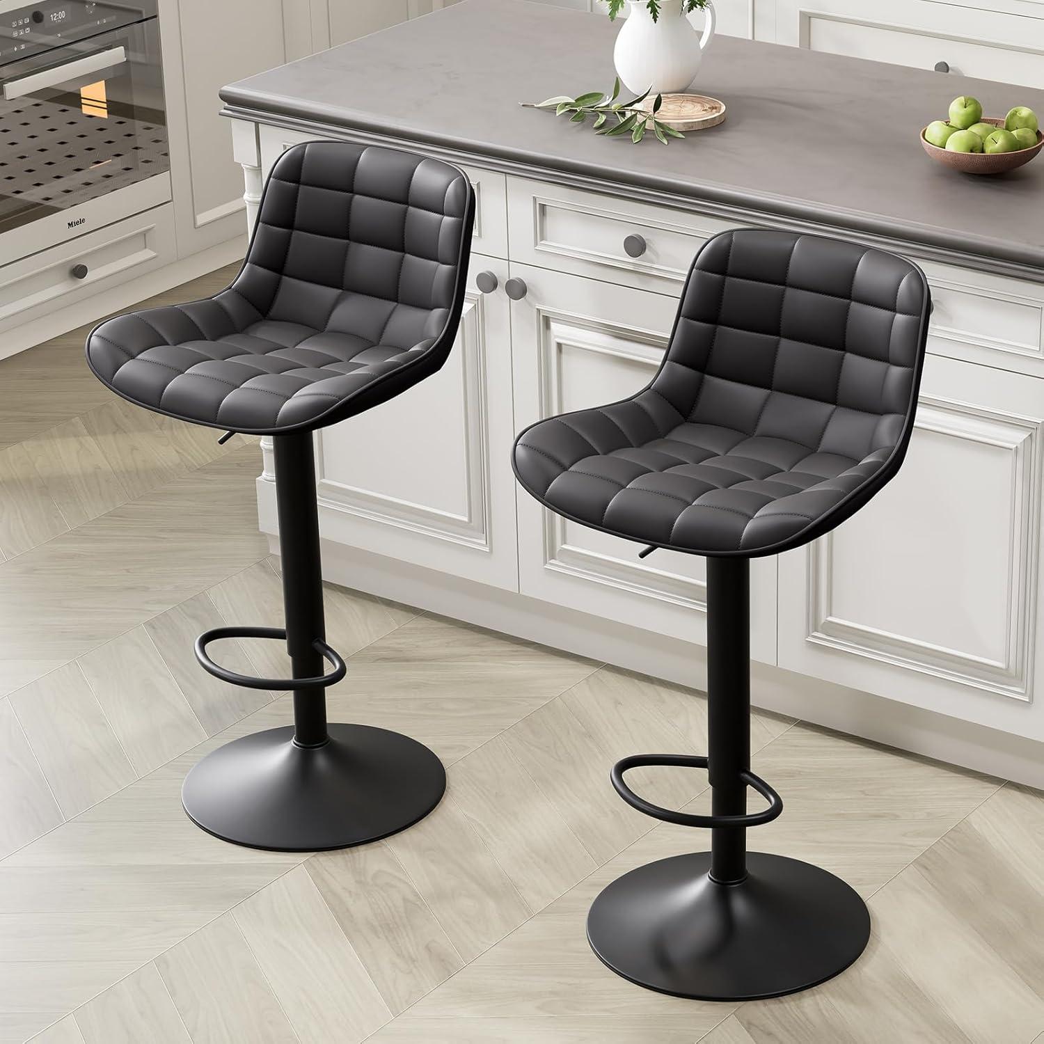 Kidol & Shellder Green Bar Stools Set of 2 Modern Kitchen Island Barstool