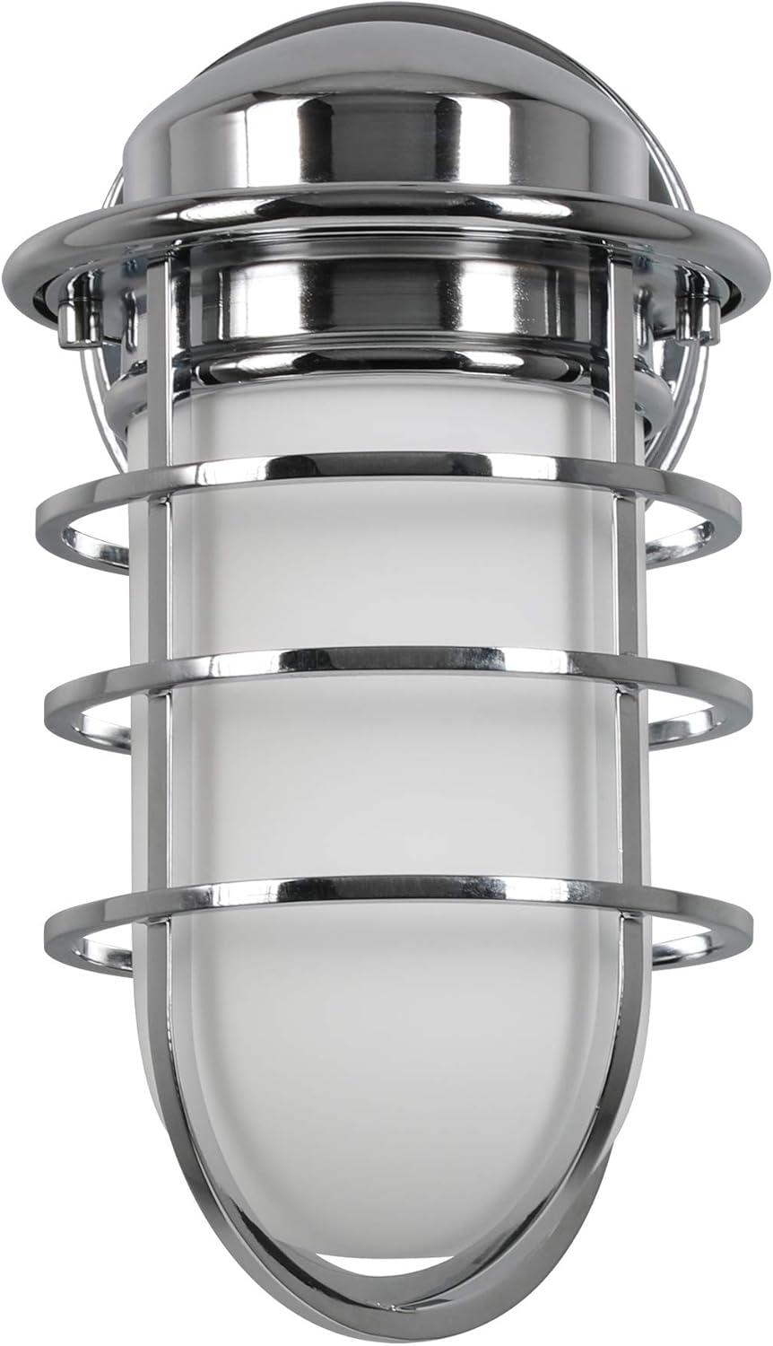 Polished Chrome Industrial Jelly Jar Wall Sconce