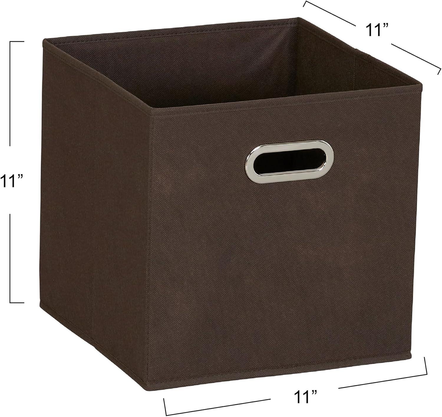 Household Essentials 6-Pack Chocolate Brown Fabric Cube Storage Bins