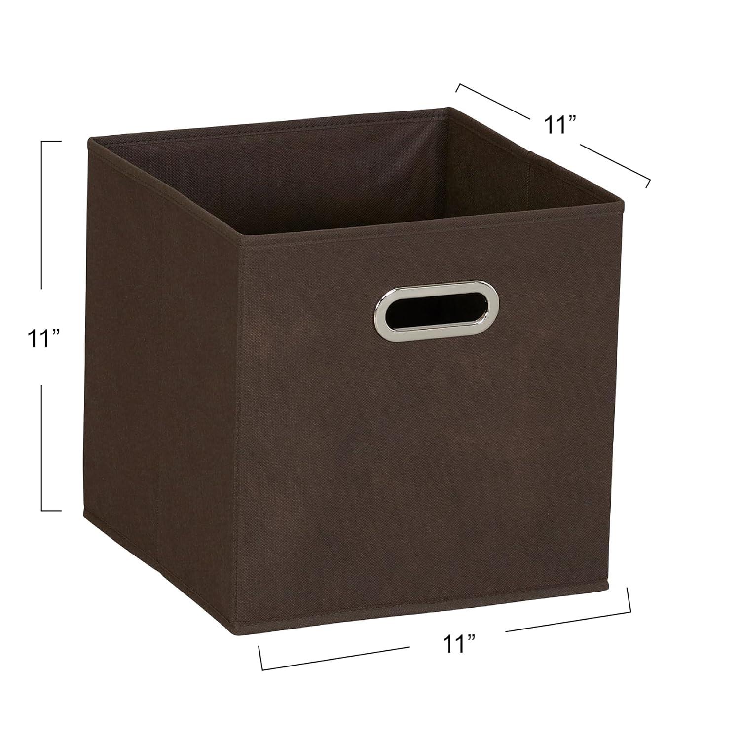 Household Essentials 6-Pack Chocolate Brown Fabric Cube Storage Bins