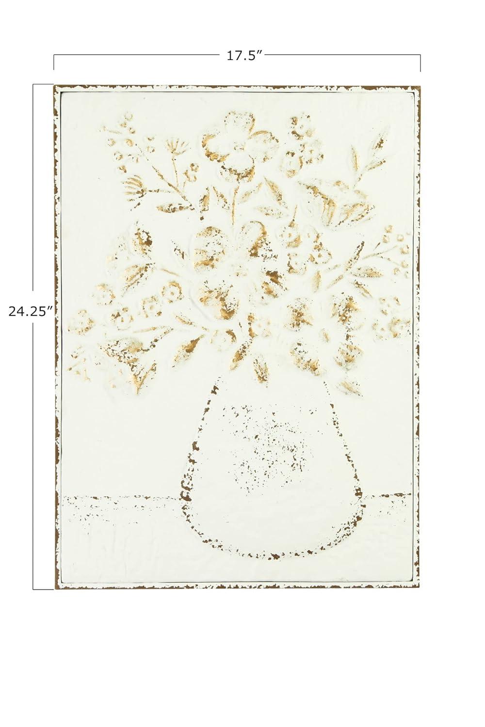 Kelly Clarkson Home Embossed Metal Wall Art with Flowers in Vase & Reviews | Wayfair