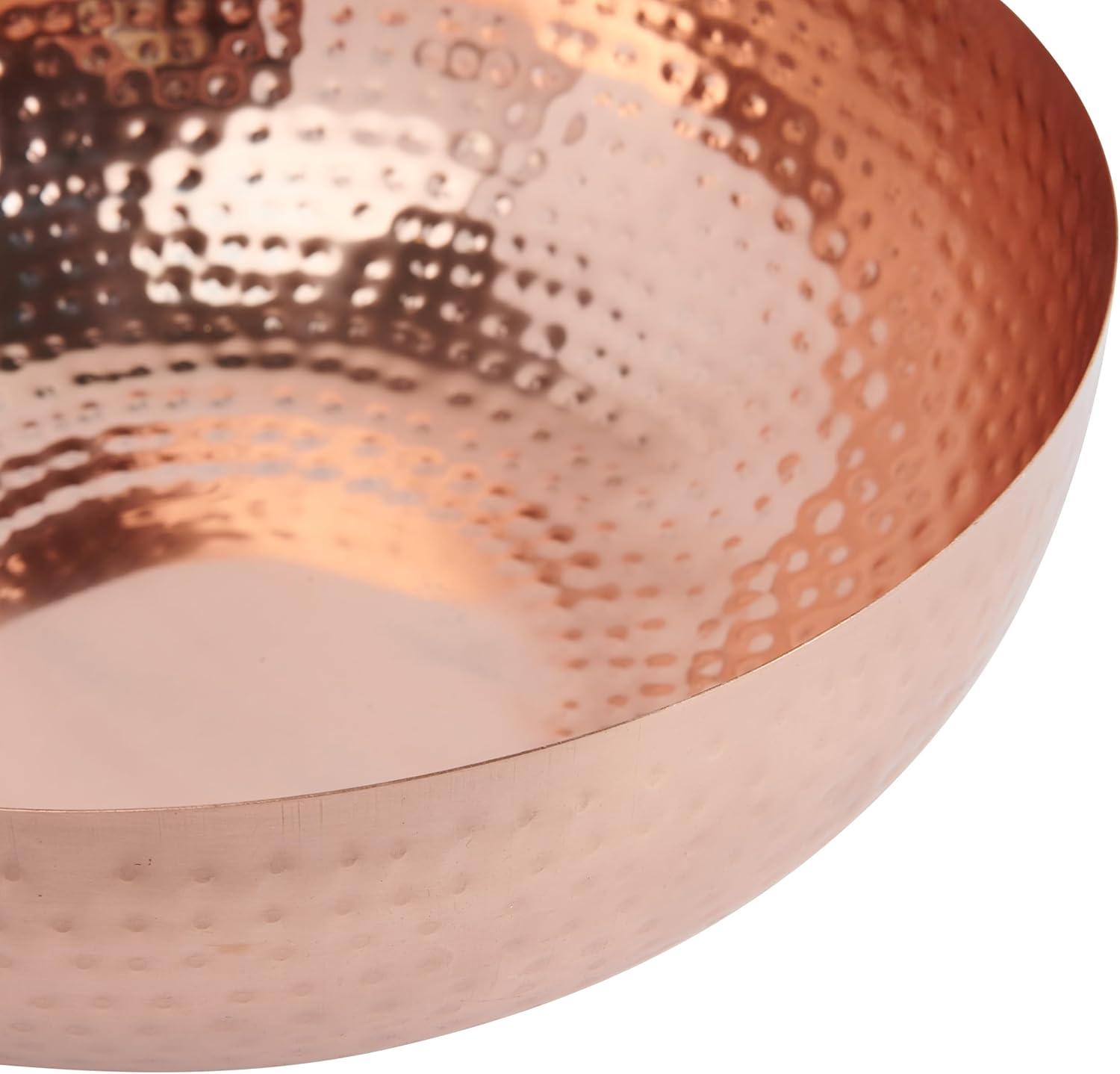 Creative Co-Op Round Hammered Metal Bowl, Copper Finish