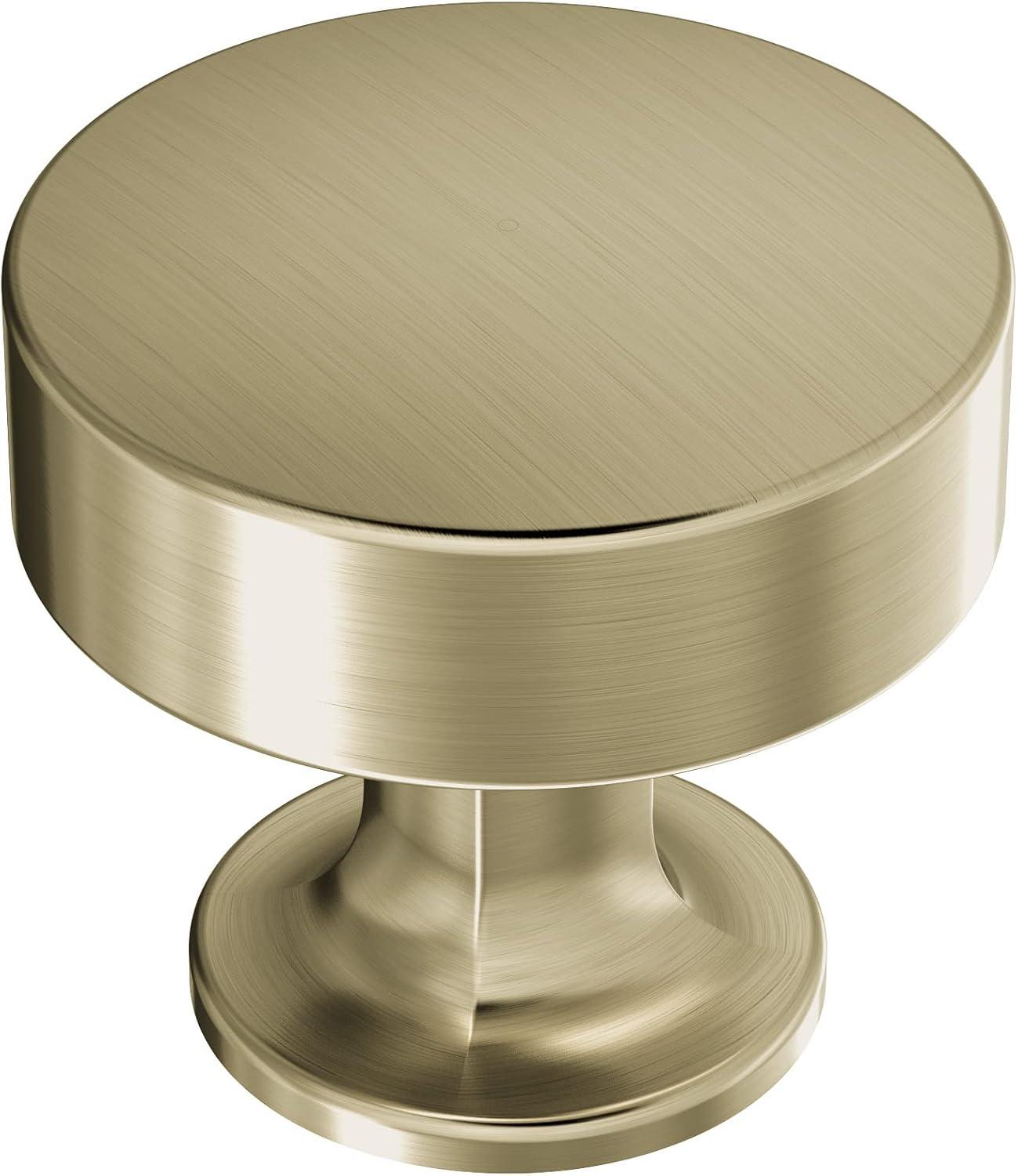 Golden Champagne Round Modern Cabinet Knob with Mounting Hardware