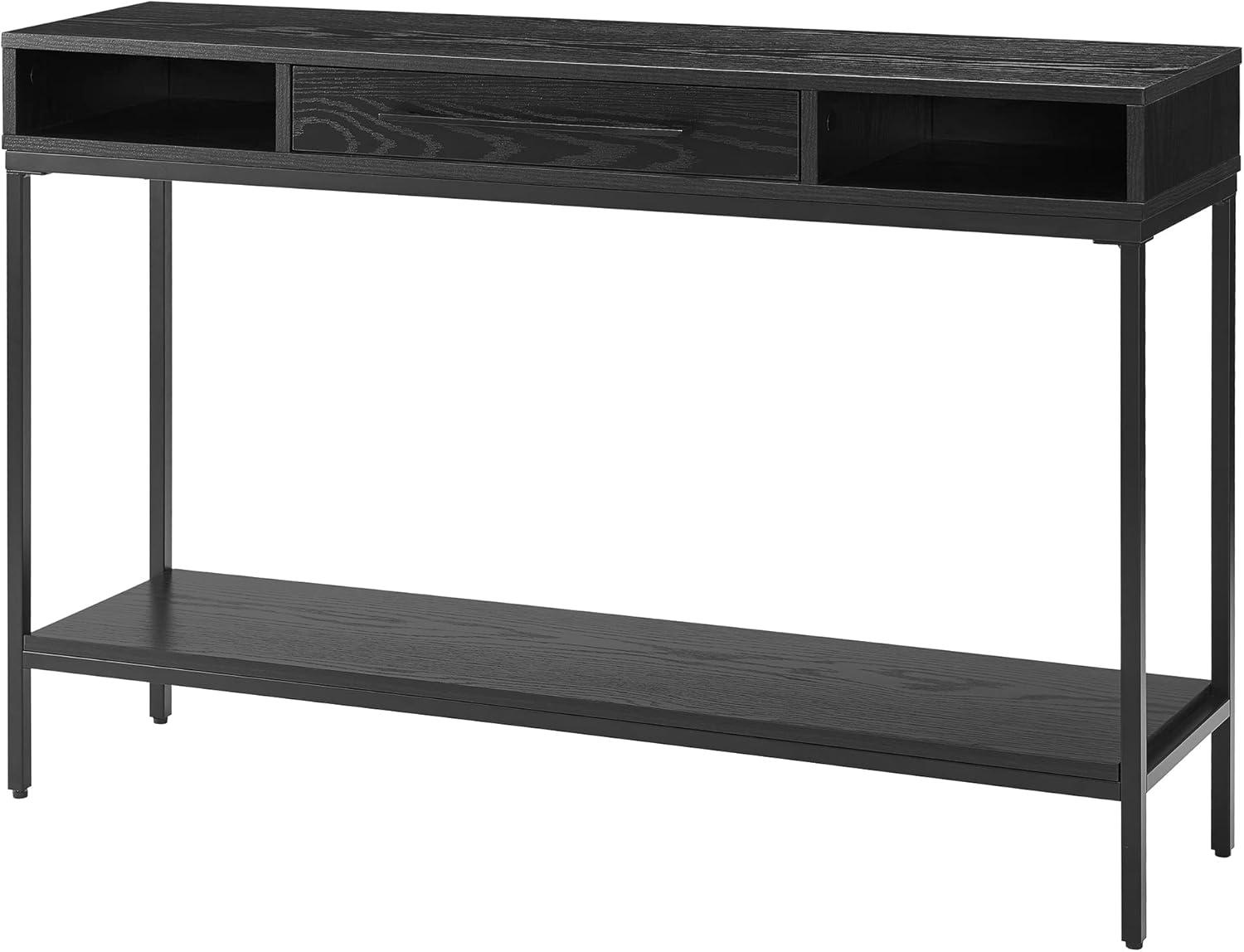 Arroyo 45" Wide Rectangular Console Table Blackened Bronze/Black Grain