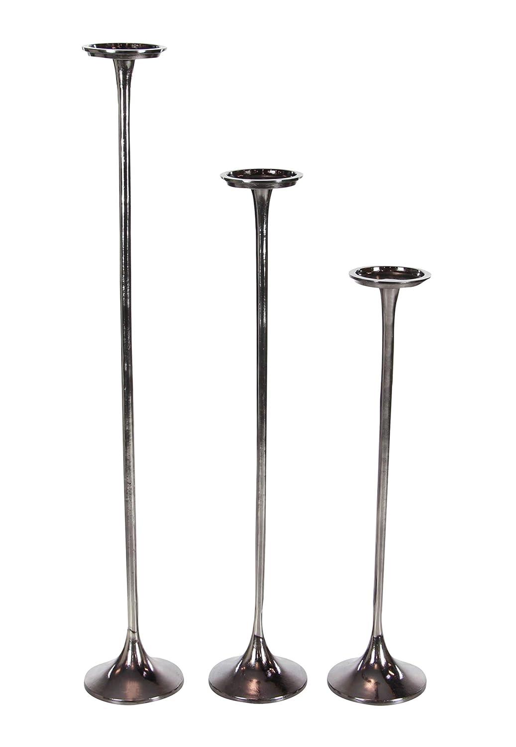 Set of 3 Metallic Aluminum Candle Holders - Olivia & May
