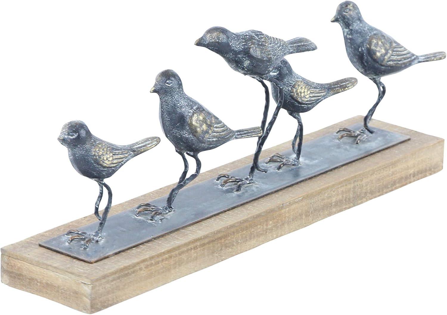 Classic 18" Gray Metal Bird Tabletop Sculpture