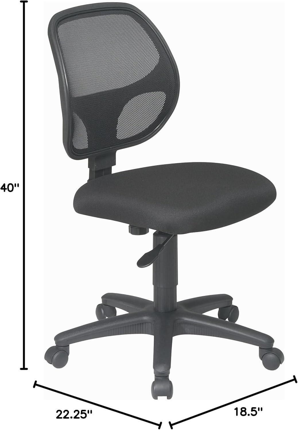 Office Star Products Mesh Screen Back Task Chair with Fabric Seat