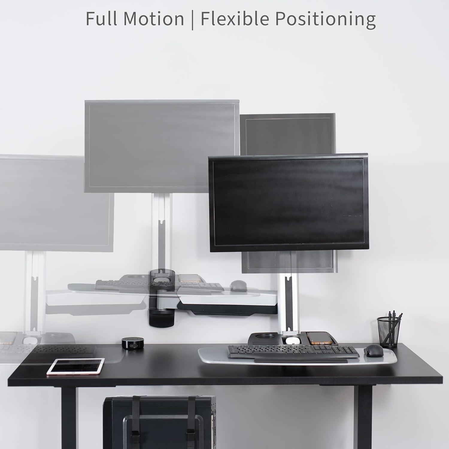 Single Monitor & Keyboard Sit-Stand Wall Mount | Standing Transition Workstation