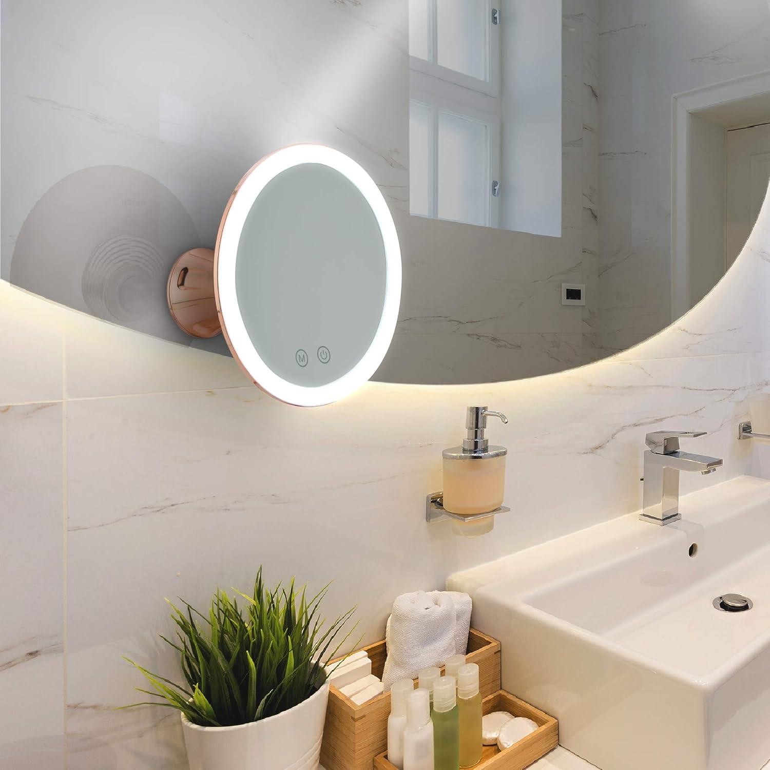 Fancii Lana - Premium 10x Magnifying Mirror - Rose Gold Shiny