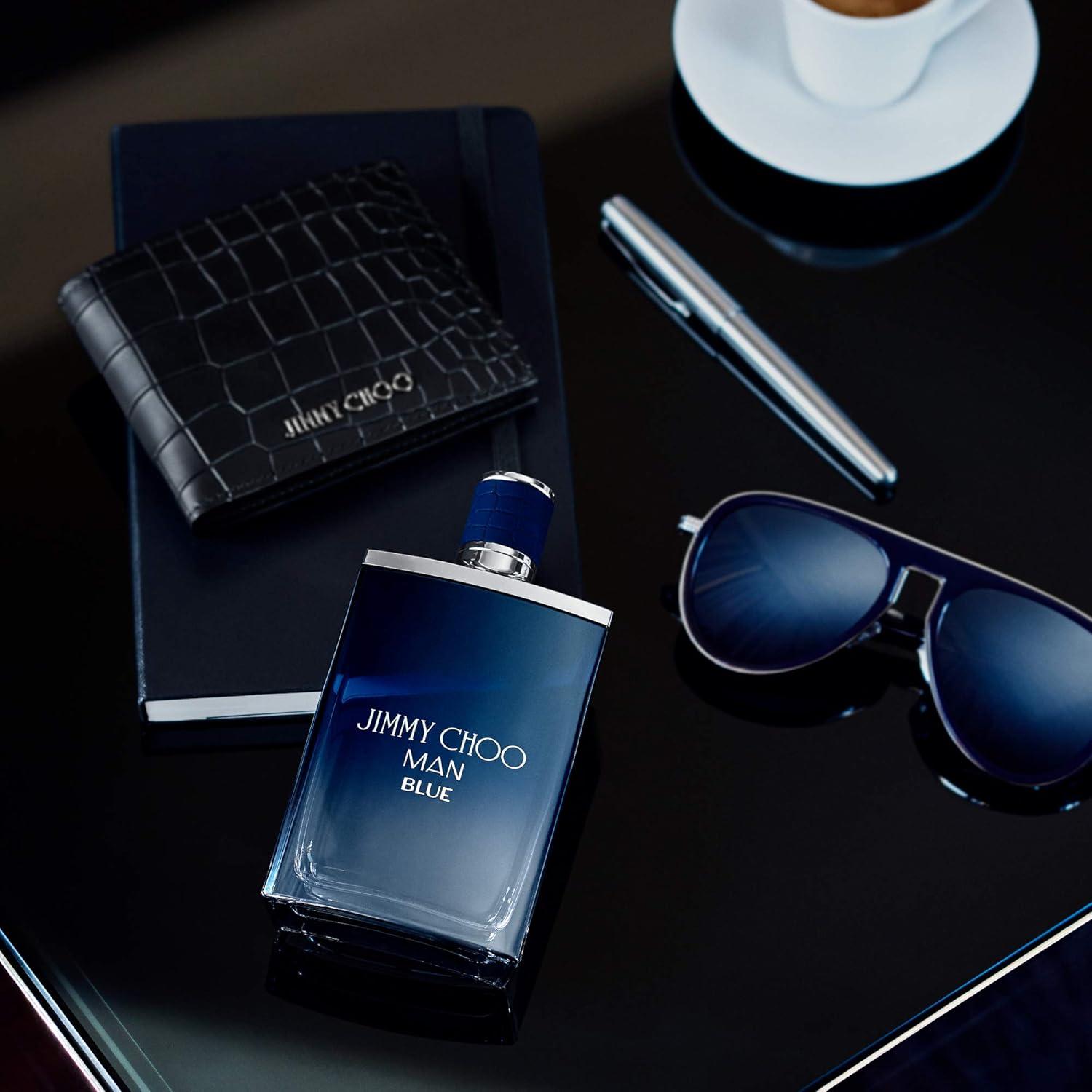 Jimmy Choo Man Blue Cologne Spray, Citrusy, Fresh, Musky, Spicy, Woody Scent, 3.3 oz