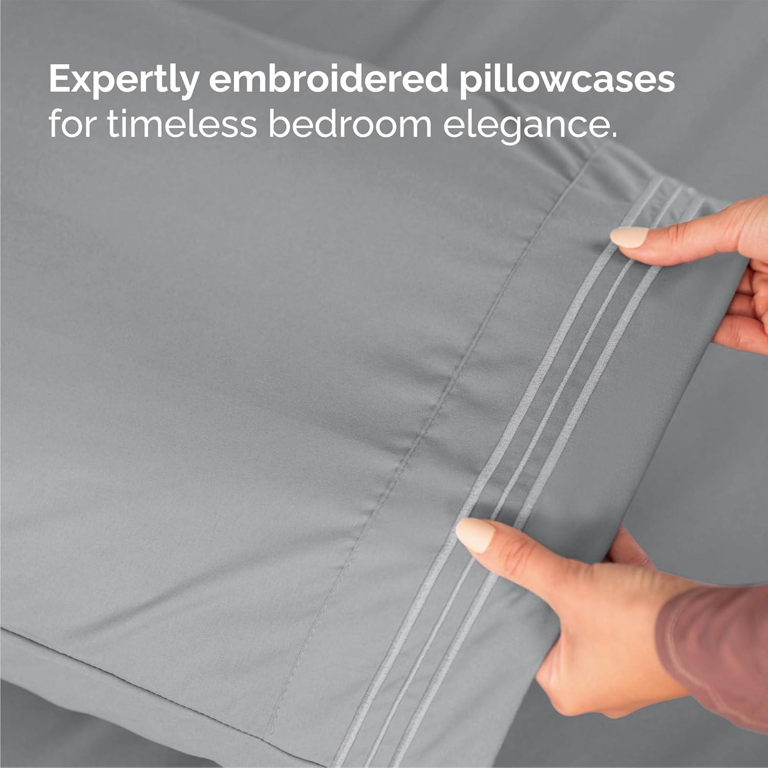 CGK Linens 4 Piece Sheet Set Premium Cooling, Soft & Wrinkle Free Sheet Set