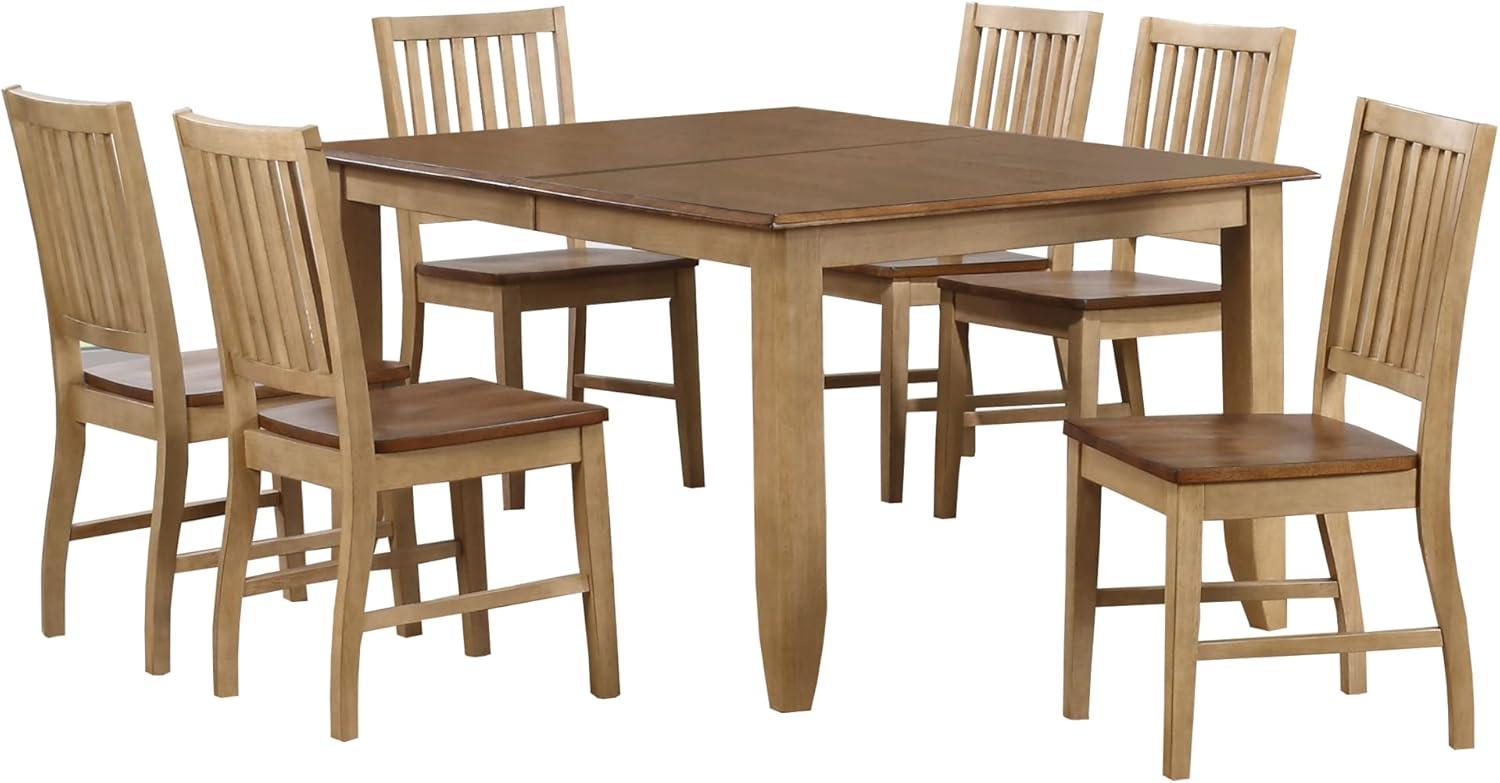 Brook Distressed Two-Tone Oak 7-Piece Dining Set