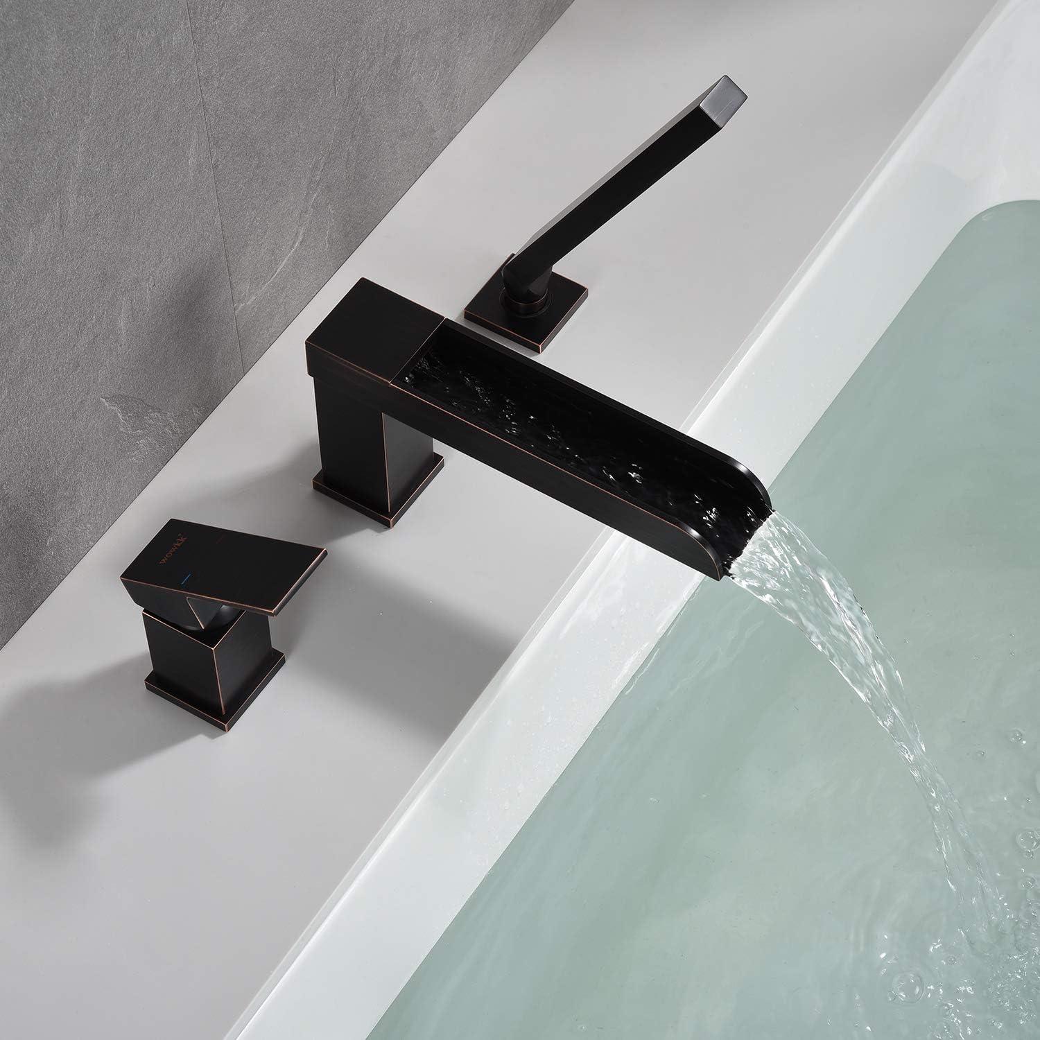 Deck Waterfall Faucet with Diverter