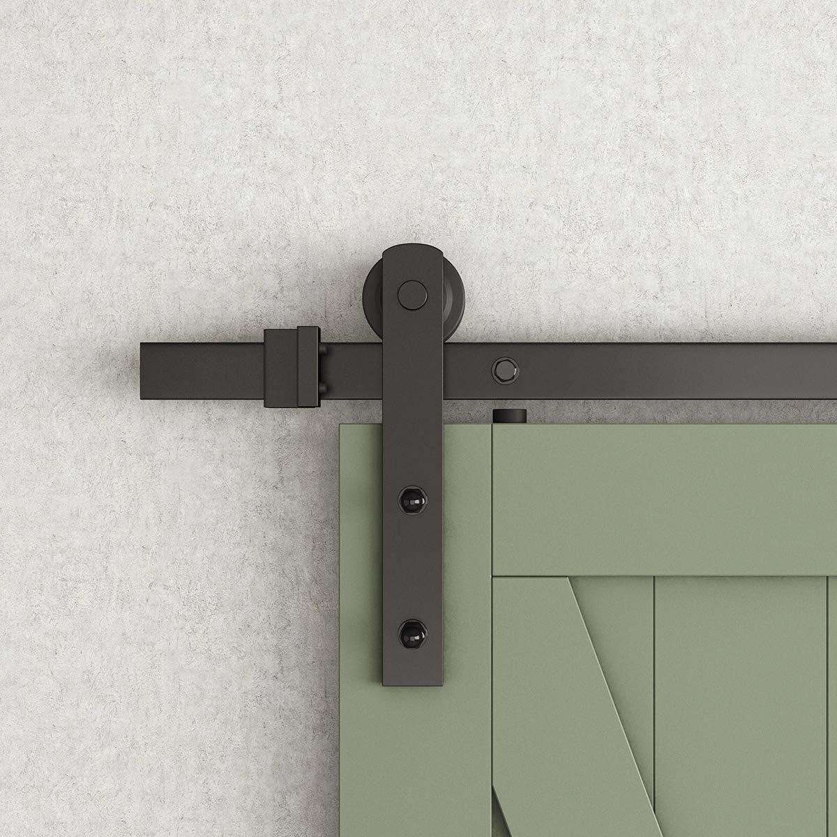 SMARTSTANDARD Sliding Barn Door Hardware Hangers 2pcs (Black) (J Shape Hangers)