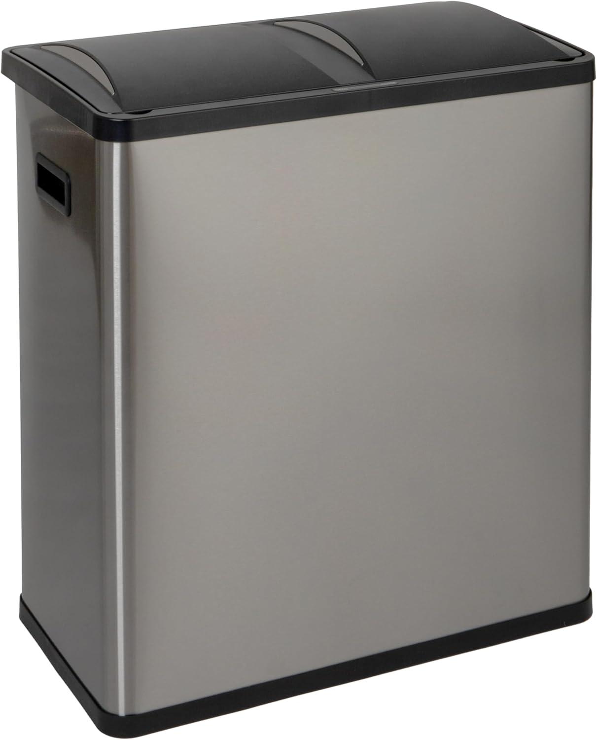Household Essentials Steel Motion Sensor Multi-Compartment Trash/Recycling Bins - 8 Gallons