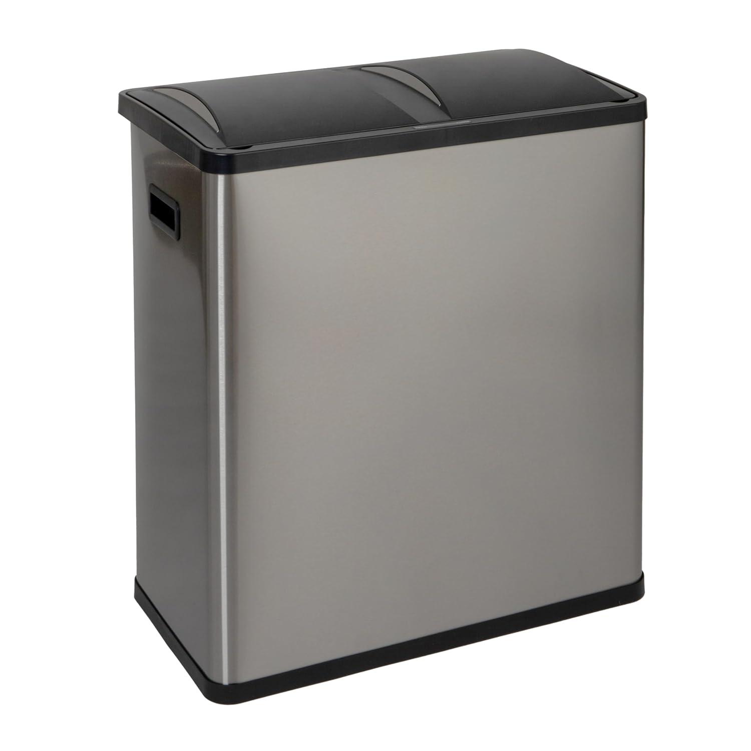 Household Essentials Steel Motion Sensor Multi-Compartment Trash/Recycling Bins - 8 Gallons