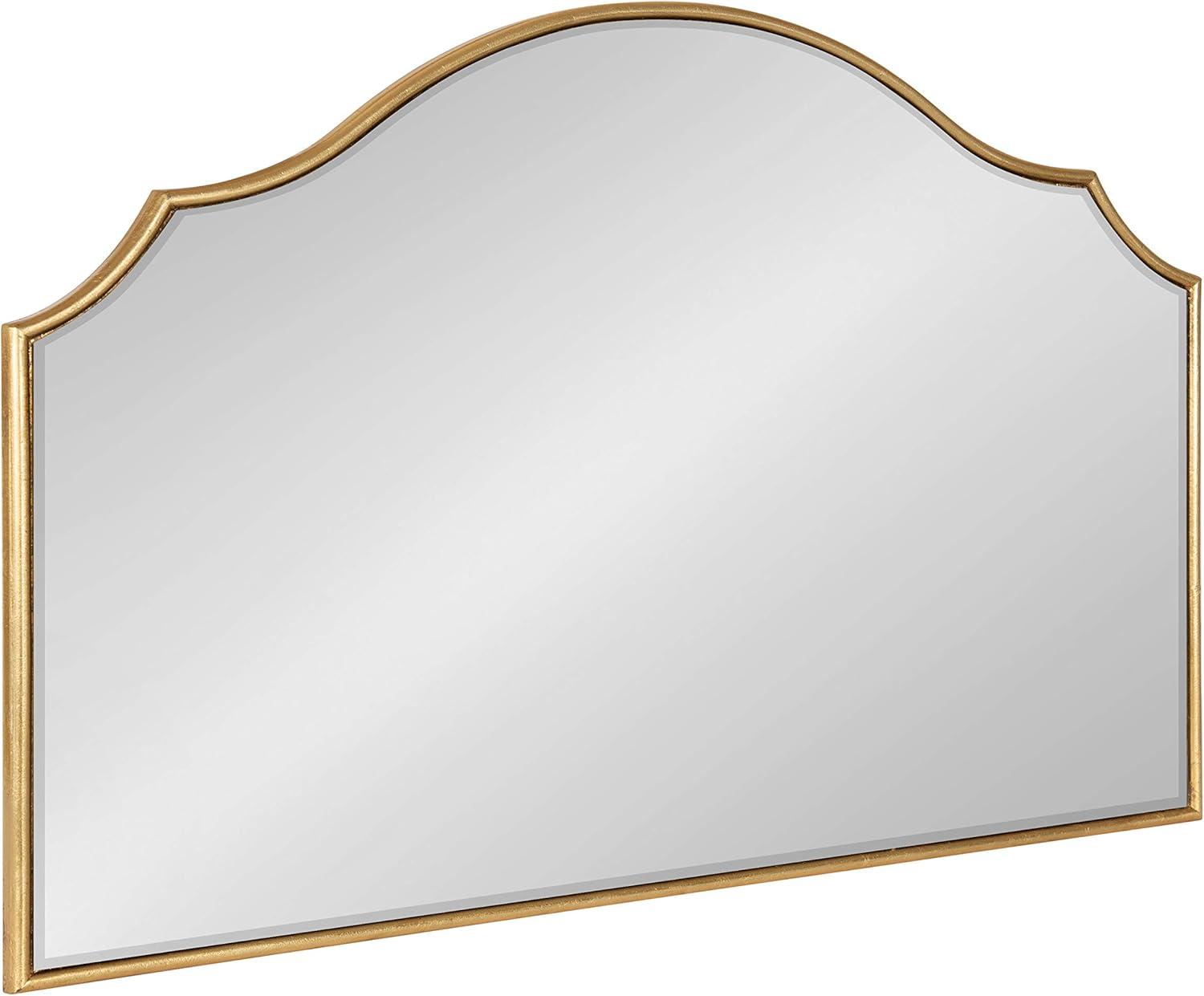 Kate and Laurel Leanna Glam Horizontal Wall Mirror, 20 x 30, Gold, Sophisticated Large Mirror for Wall